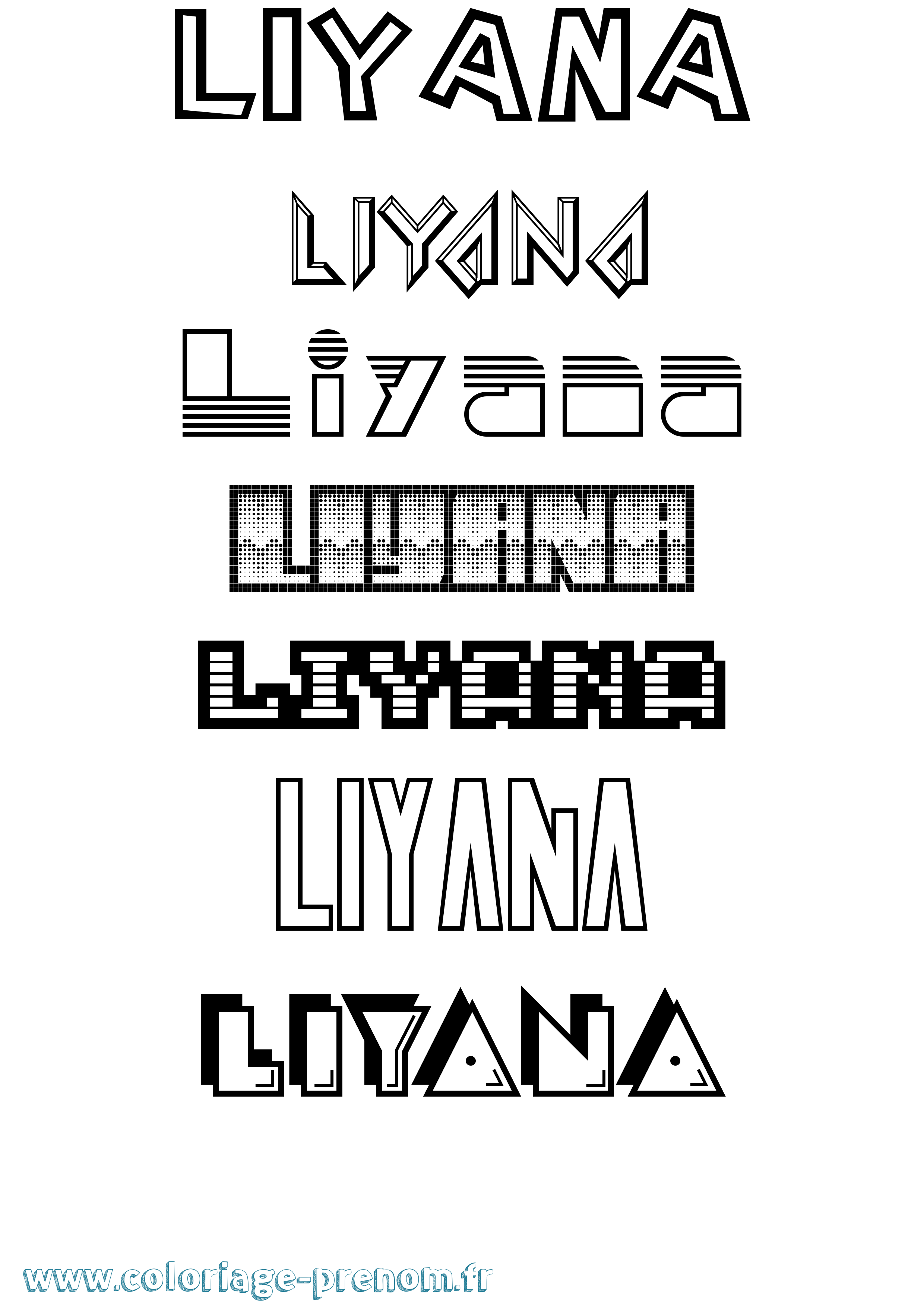 Coloriage Liyana Jeux Vidéos Coloriage prénom Liyana Jeux Vidéos
