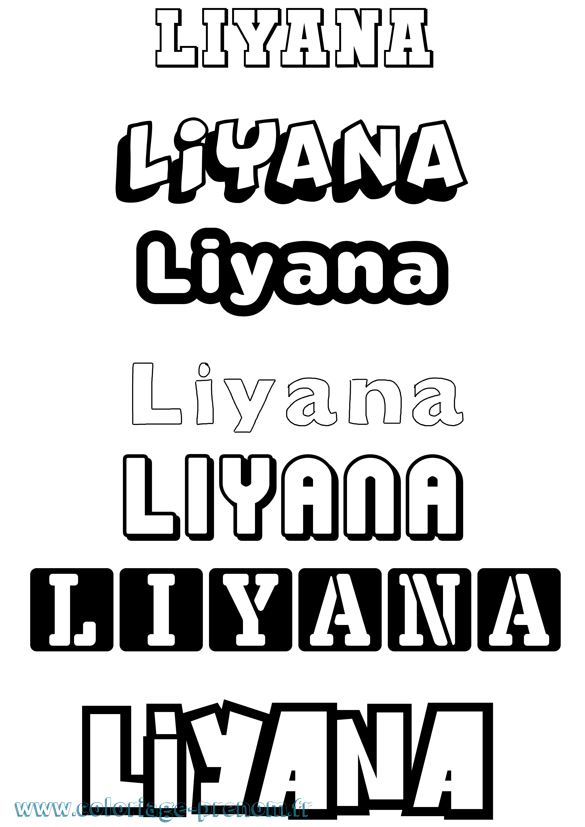 Coloriage Liyana Simple Coloriage prénom Liyana Simple