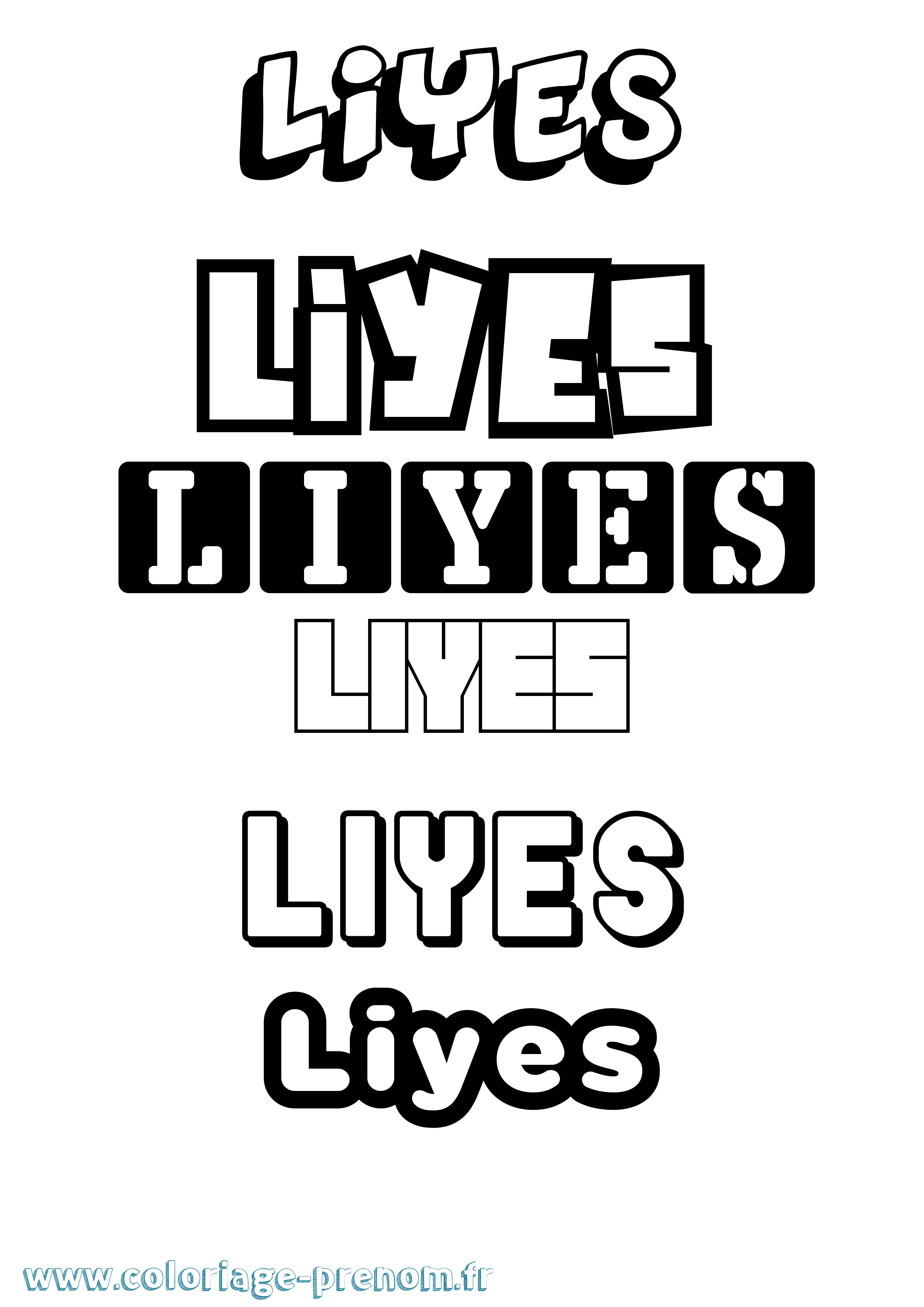 Coloriage Liyes Simple Coloriage prénom Liyes Simple
