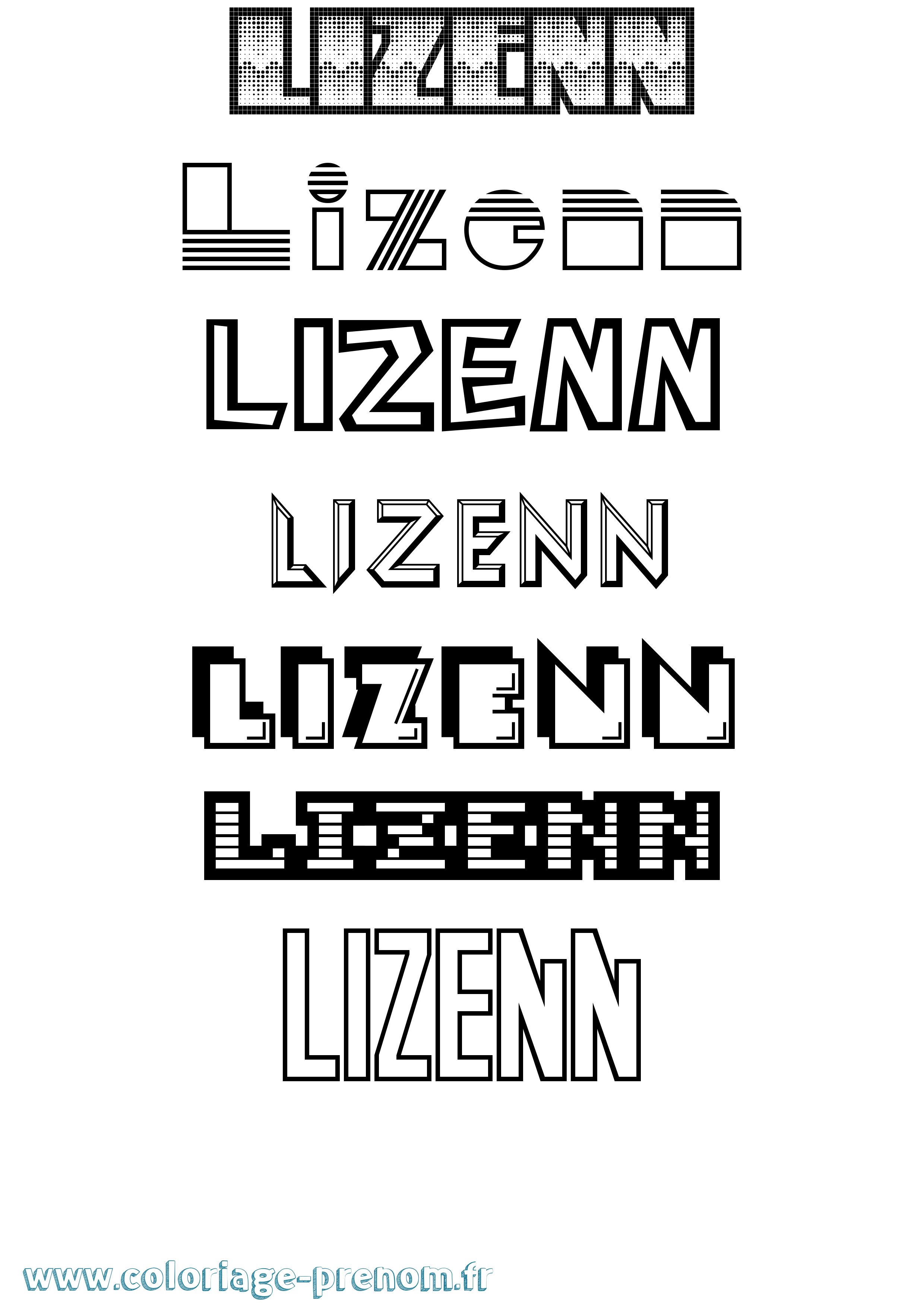 Coloriage Lizenn Jeux Vidéos Coloriage prénom Lizenn Jeux Vidéos
