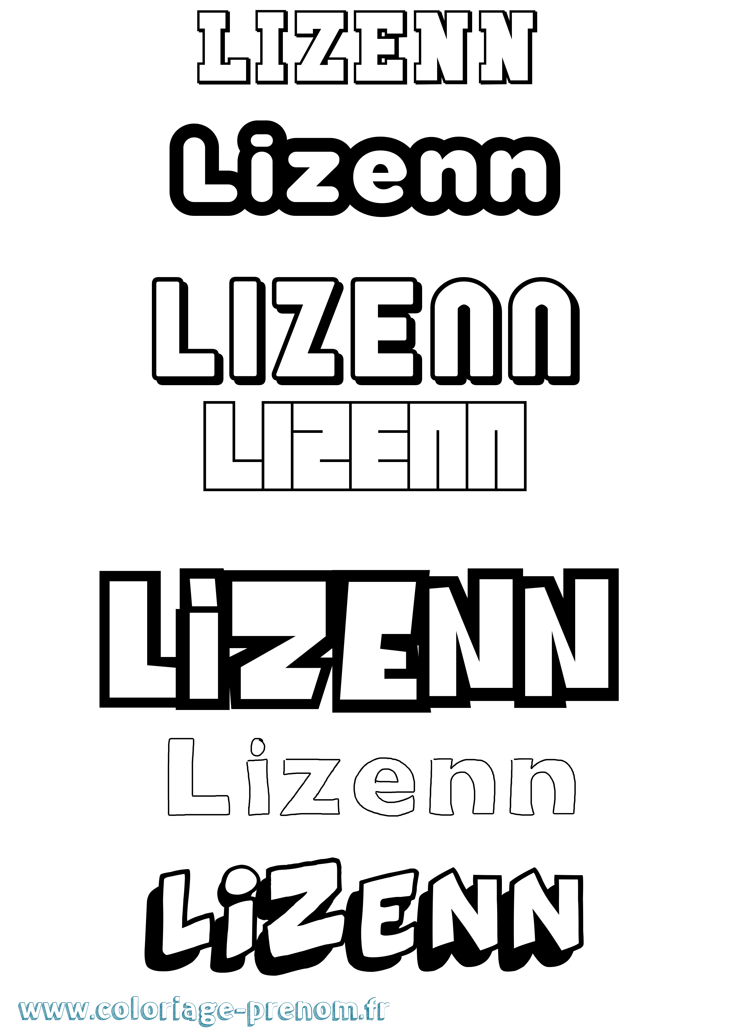 Coloriage Lizenn Simple Coloriage prénom Lizenn Simple