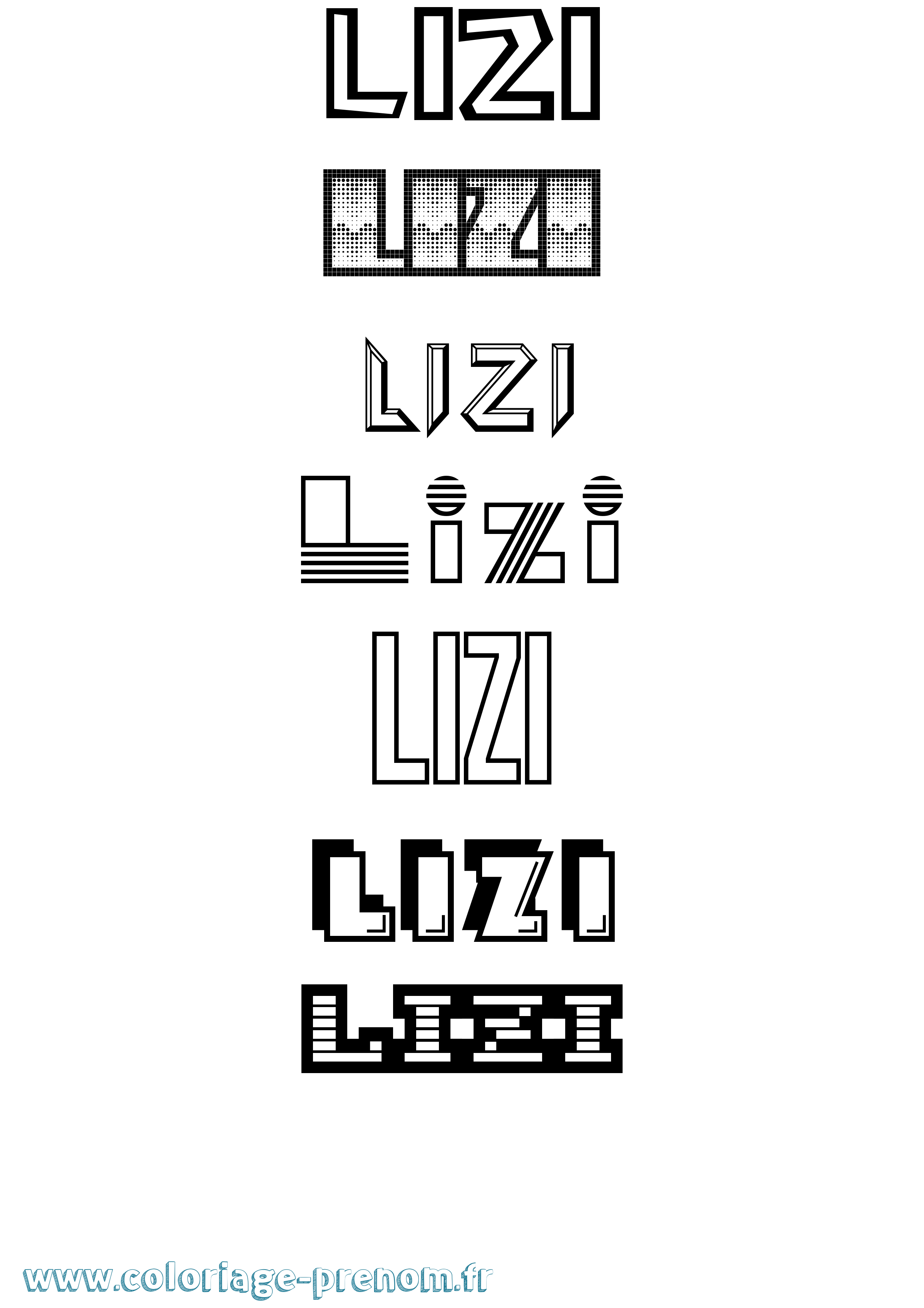 Coloriage Lizi Jeux Vidéos Coloriage prénom Lizi Jeux Vidéos