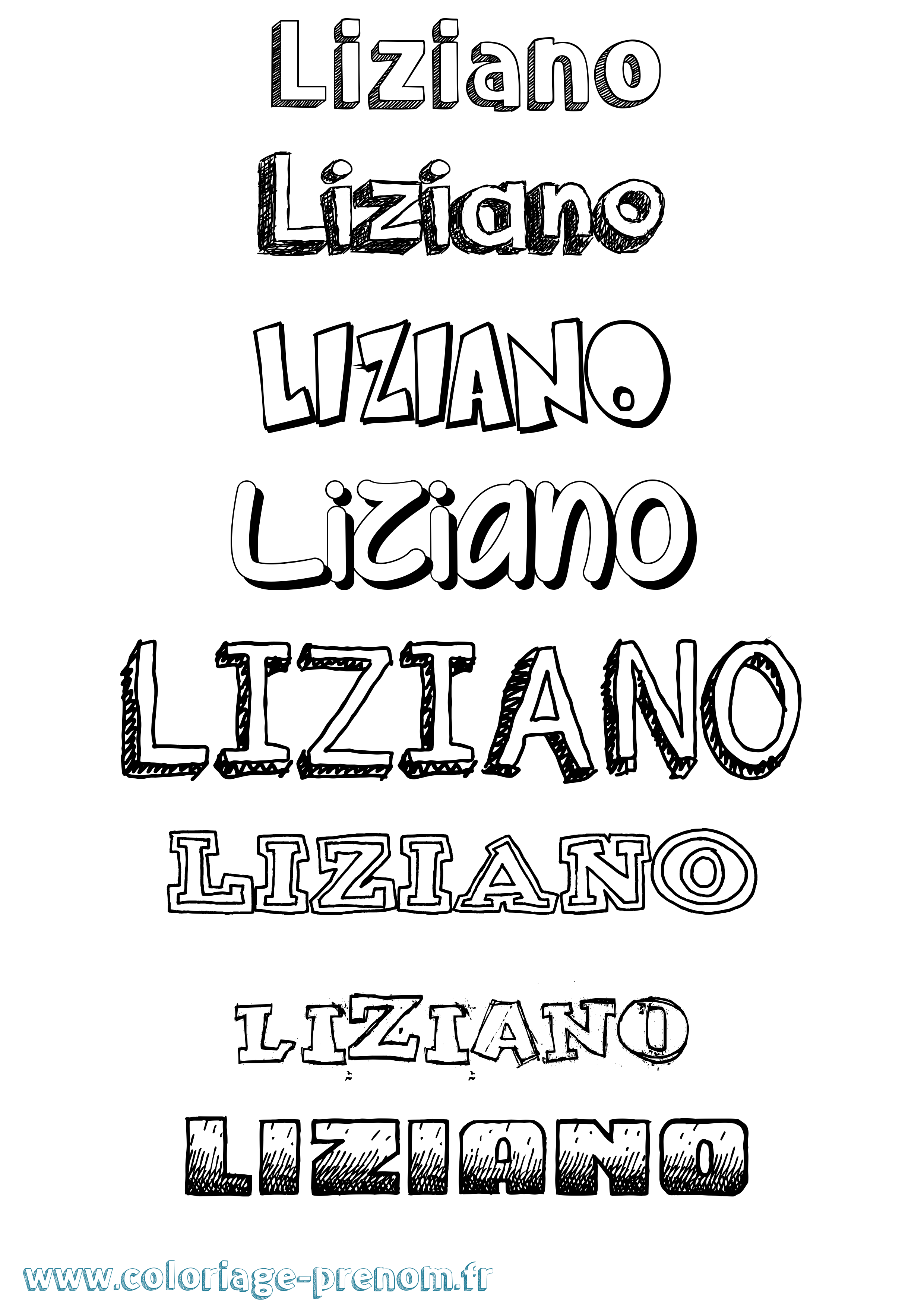 Coloriage Liziano Dessiné Coloriage prénom Liziano Dessiné