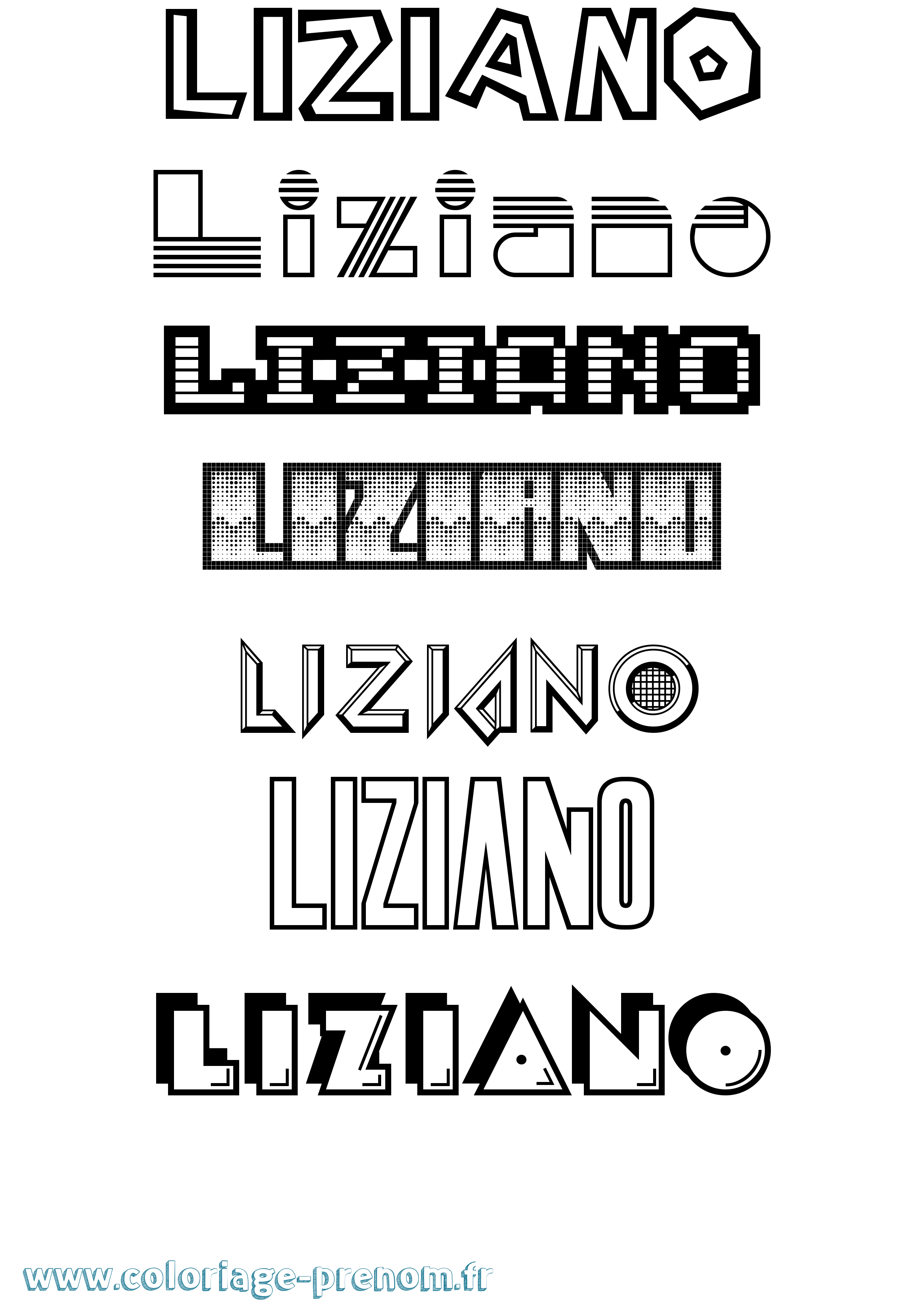 Coloriage Liziano Jeux Vidéos Coloriage prénom Liziano Jeux Vidéos