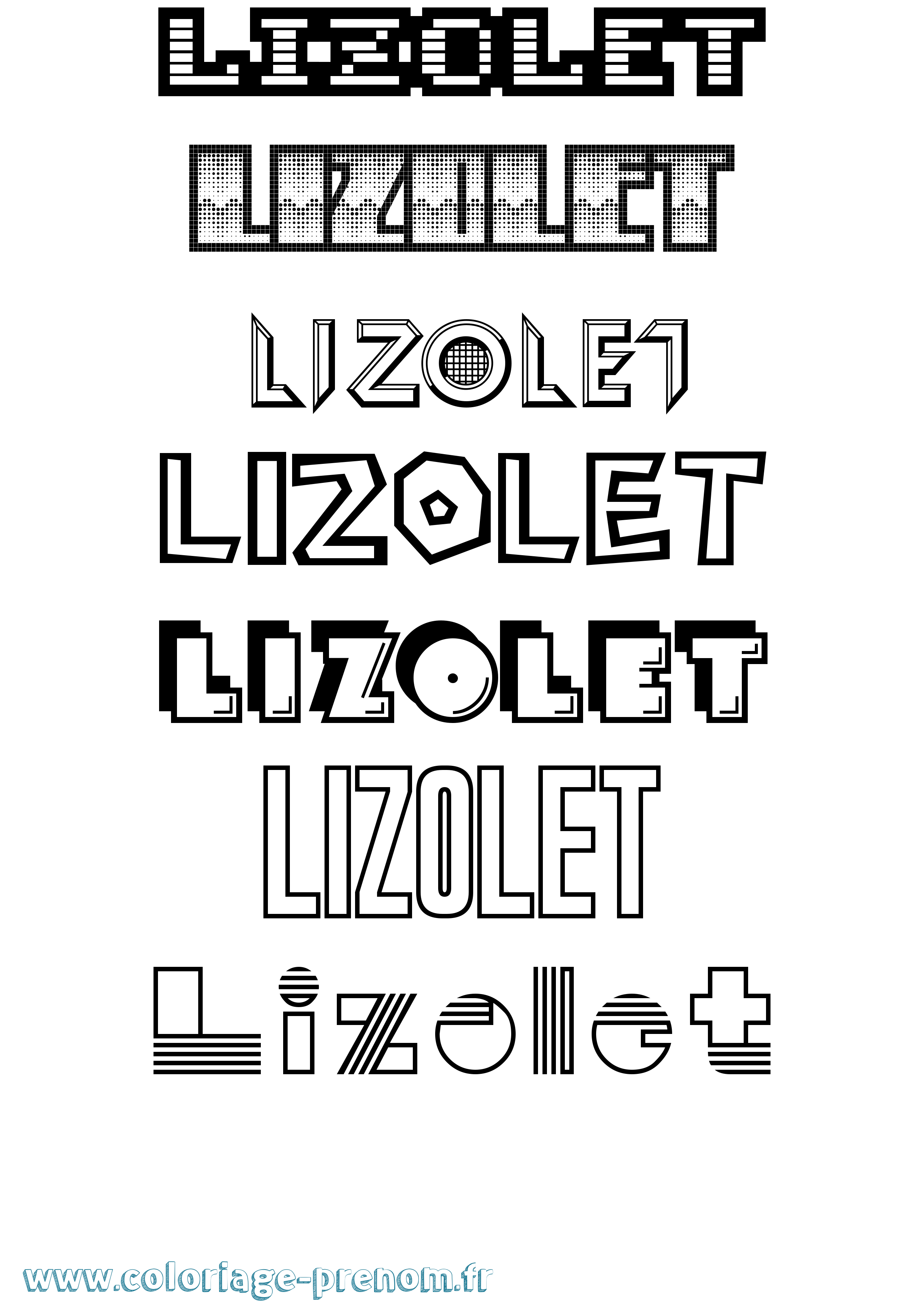 Coloriage Lizolet Jeux Vidéos Coloriage prénom Lizolet Jeux Vidéos
