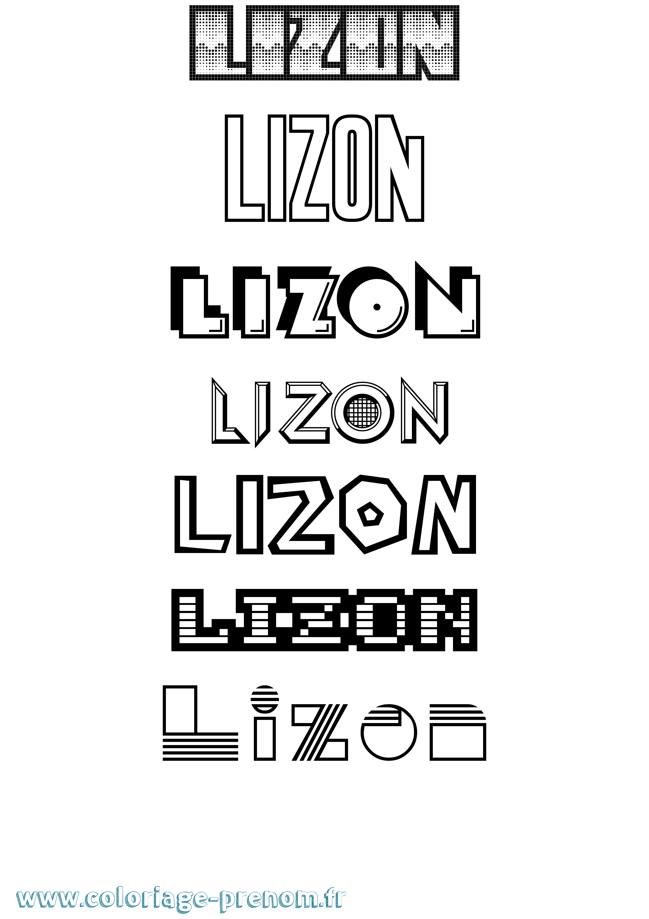 Coloriage Lizon Jeux Vidéos Coloriage prénom Lizon Jeux Vidéos