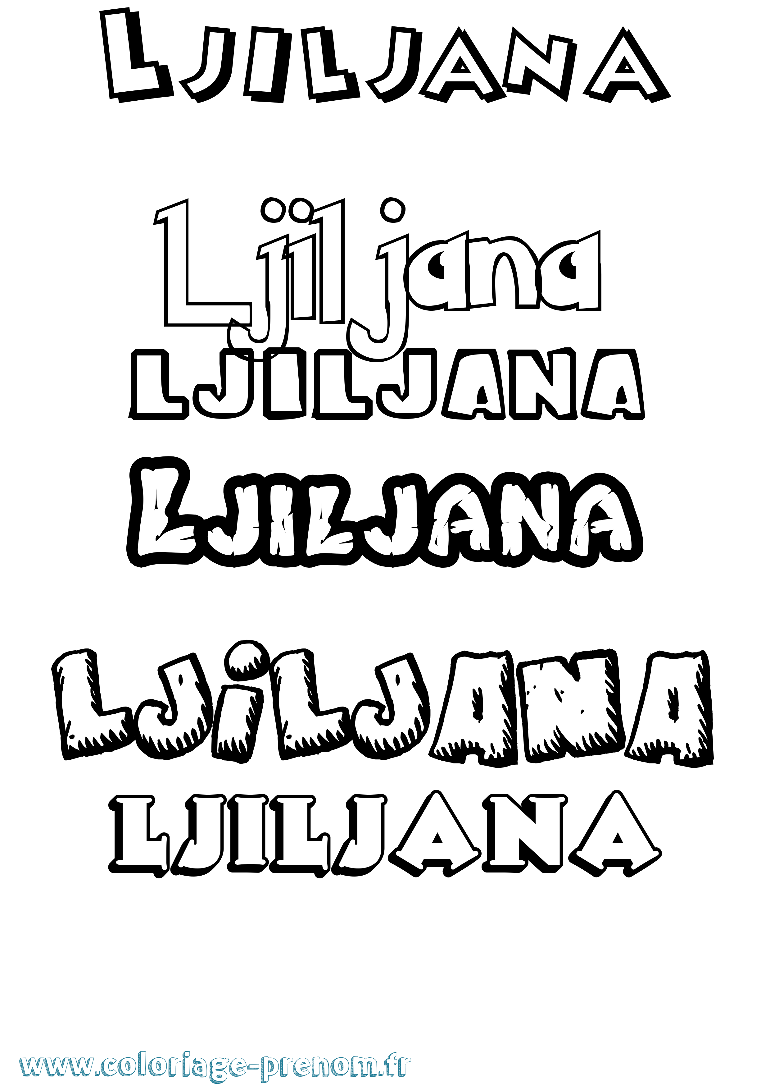 Coloriage Ljiljana Dessin Animé Coloriage prénom Ljiljana Dessin Animé