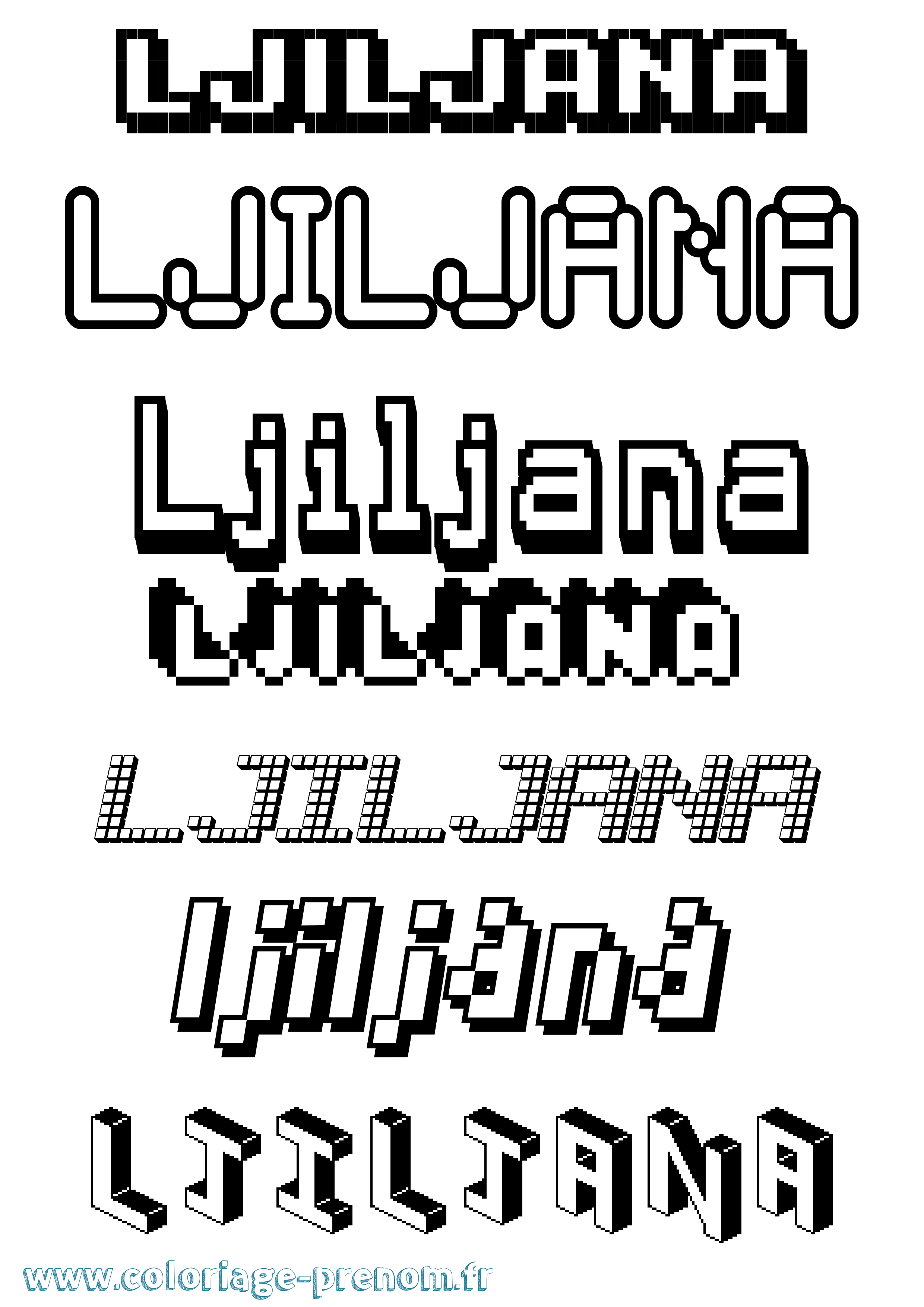 Coloriage Ljiljana Pixel Coloriage prénom Ljiljana Pixel