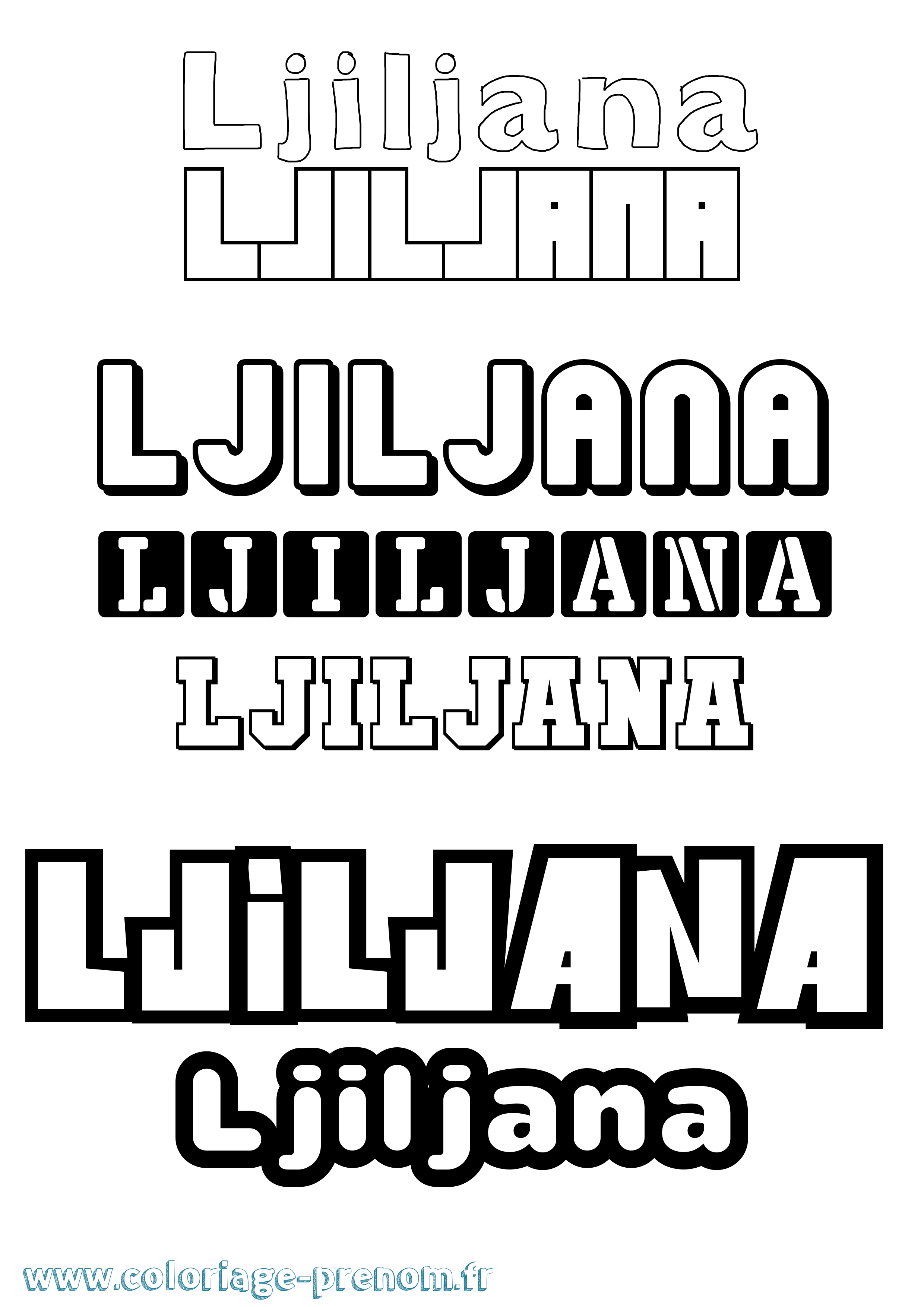 Coloriage Ljiljana Simple Coloriage prénom Ljiljana Simple