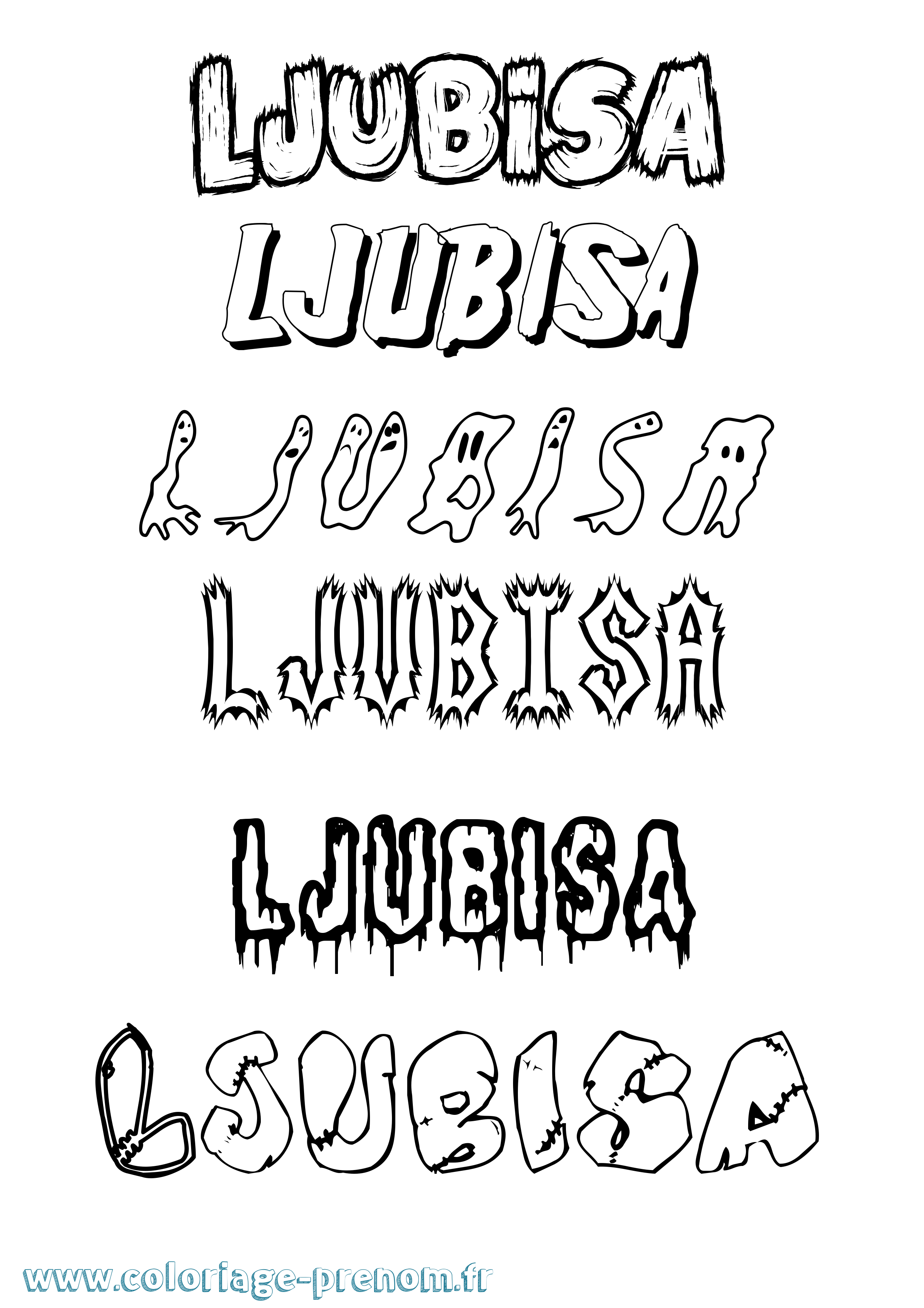 Coloriage Ljubisa Frisson Coloriage prénom Ljubisa Frisson