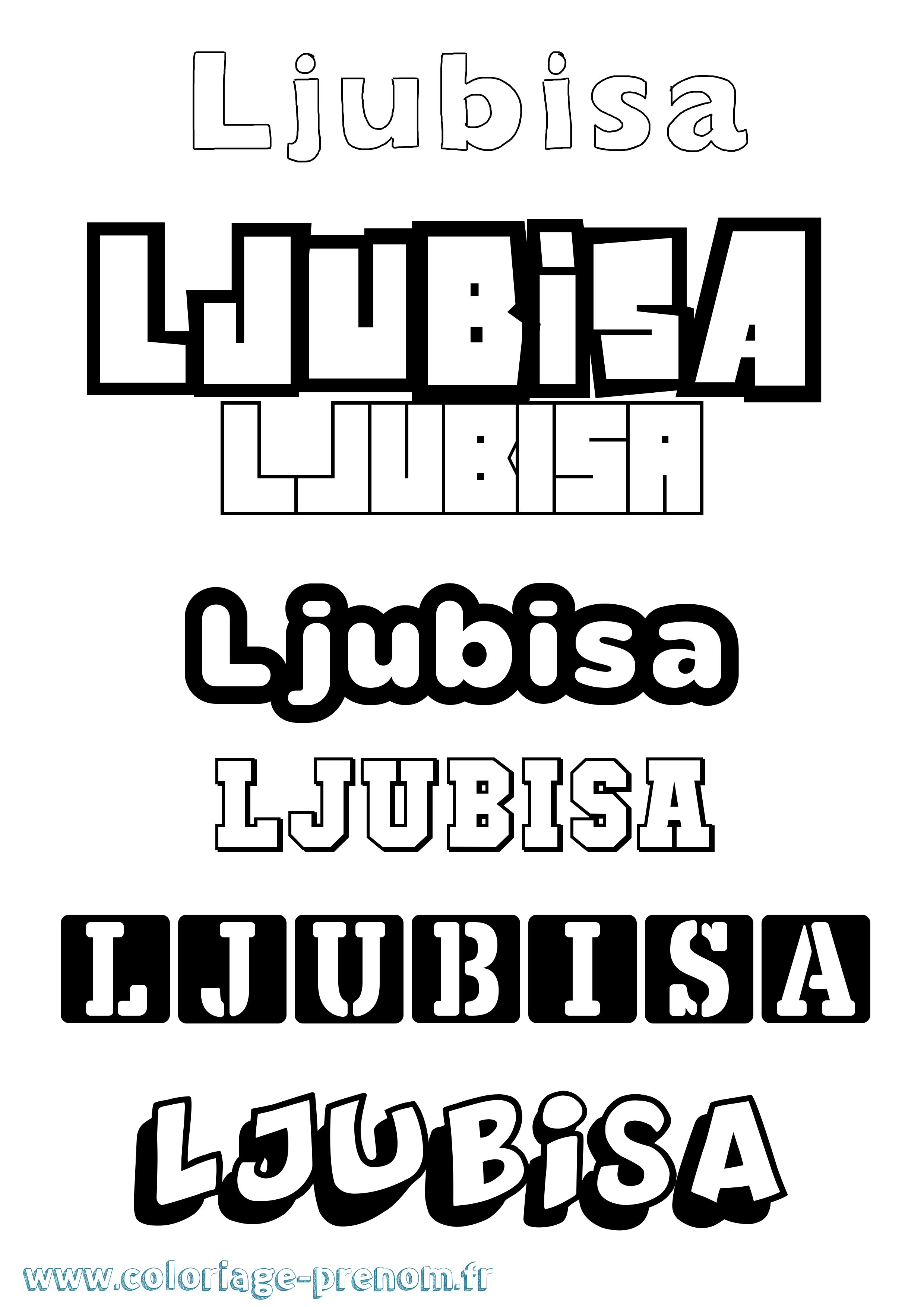 Coloriage Ljubisa Simple Coloriage prénom Ljubisa Simple