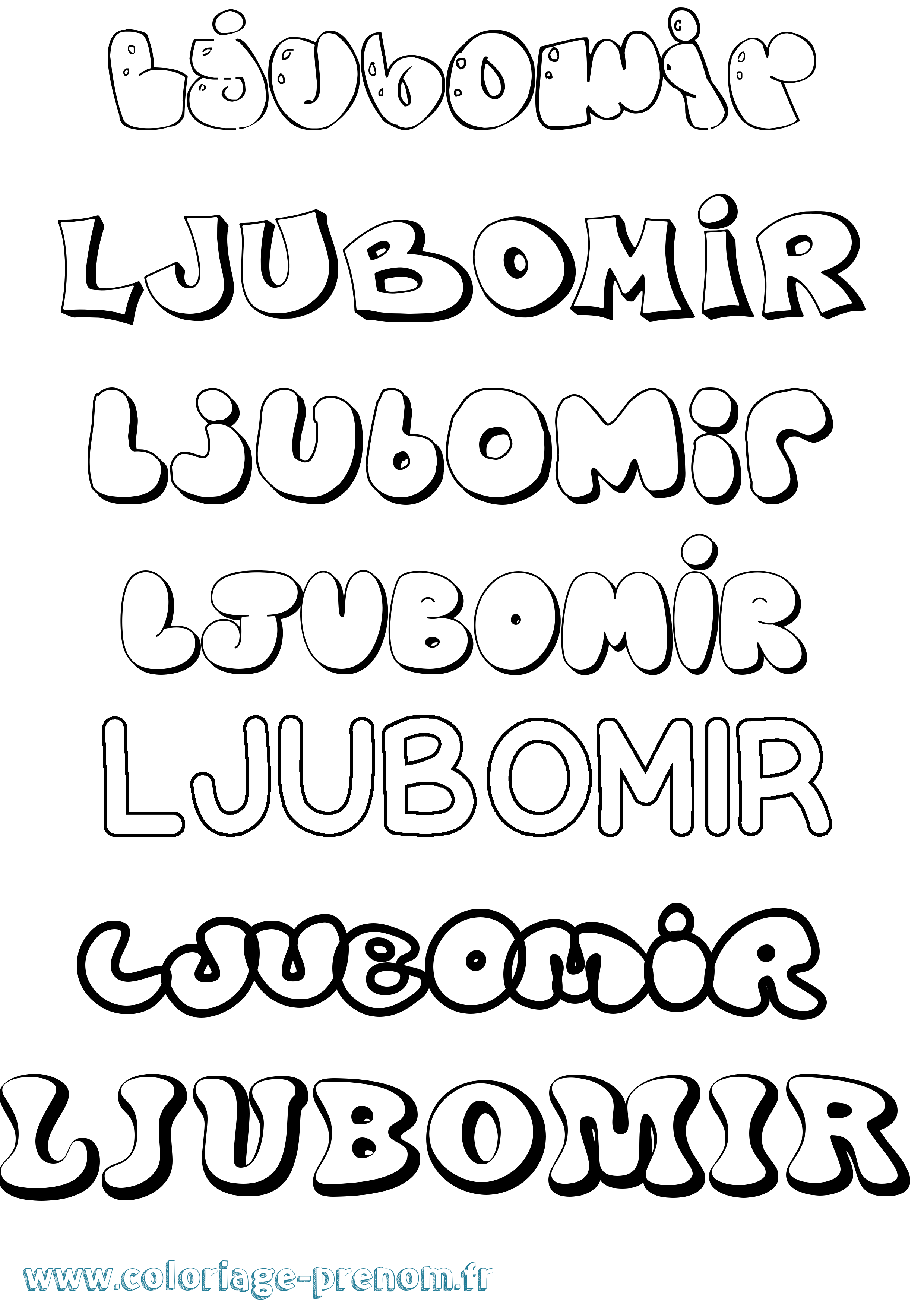 Coloriage Ljubomir Bubble Coloriage prénom Ljubomir Bubble