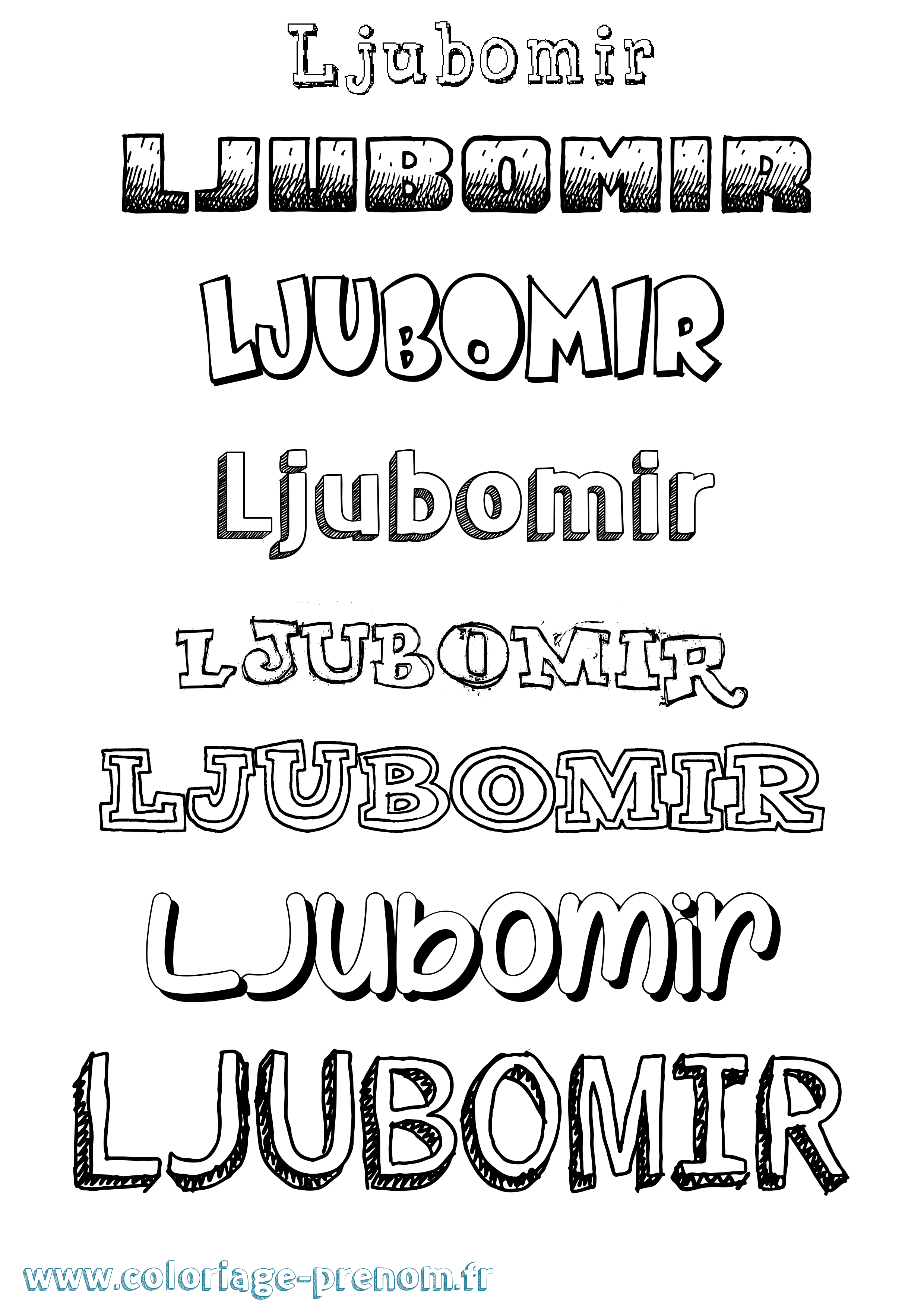 Coloriage Ljubomir Dessiné Coloriage prénom Ljubomir Dessiné