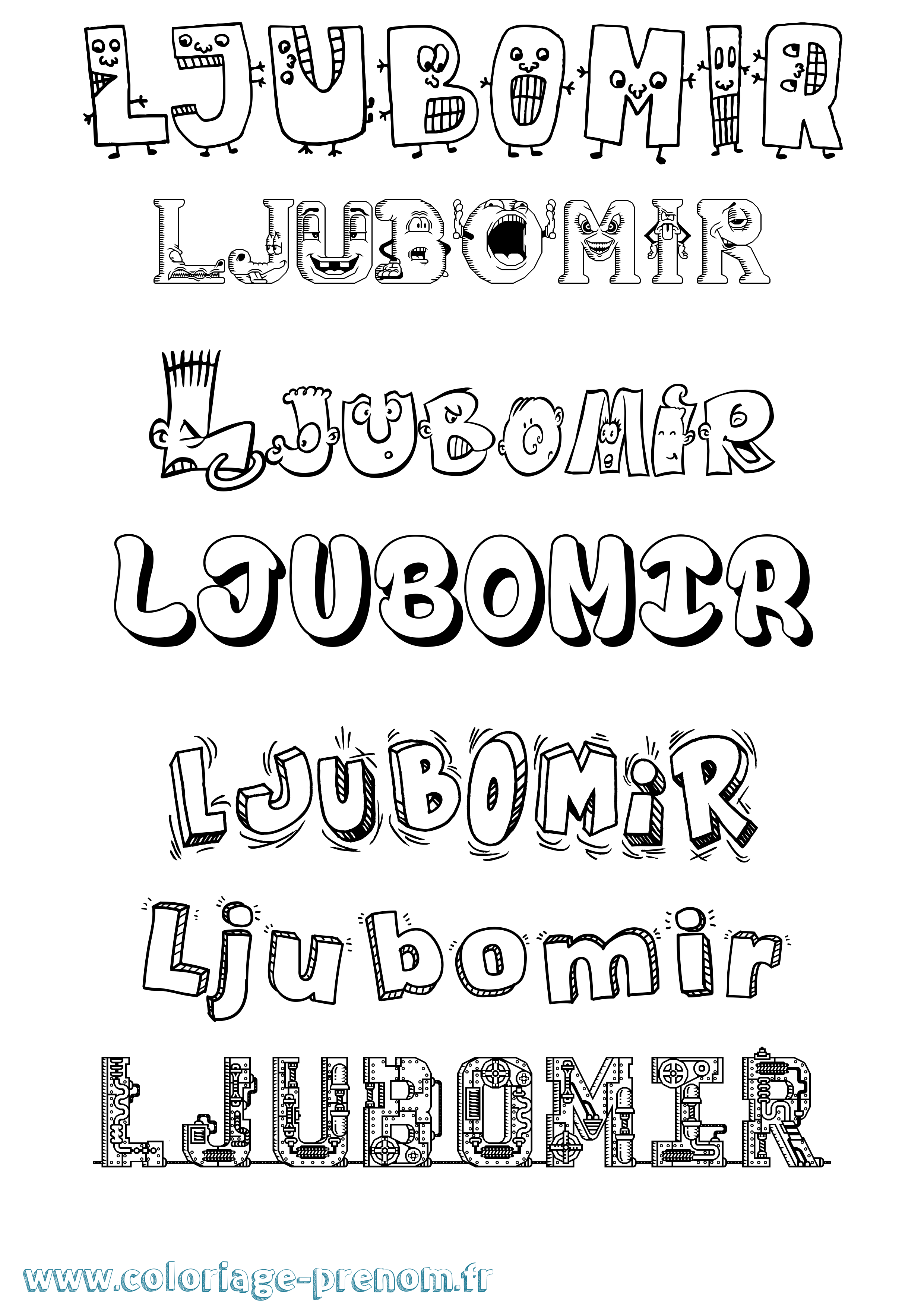 Coloriage Ljubomir Fun Coloriage prénom Ljubomir Fun