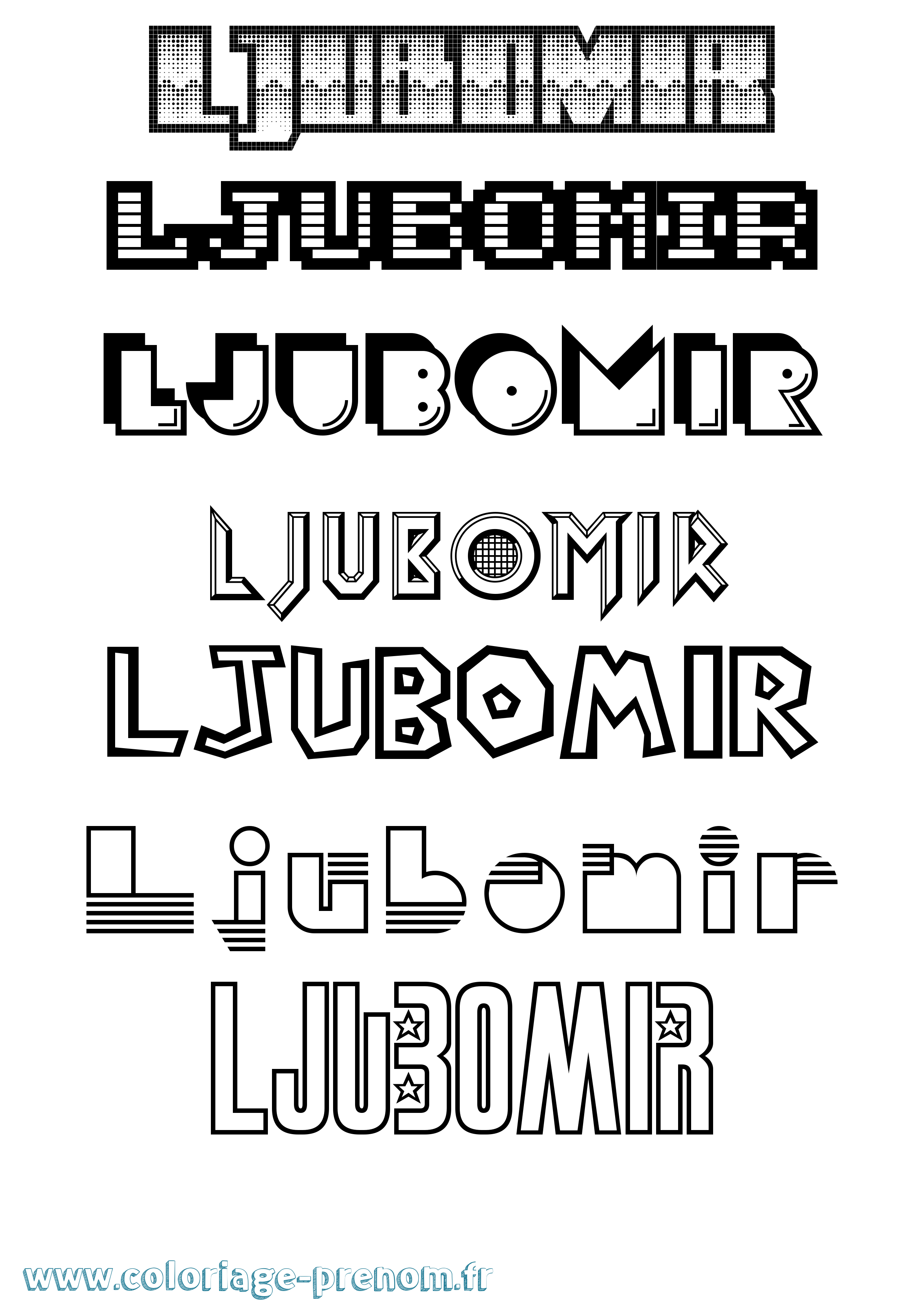Coloriage Ljubomir Jeux Vidéos Coloriage prénom Ljubomir Jeux Vidéos