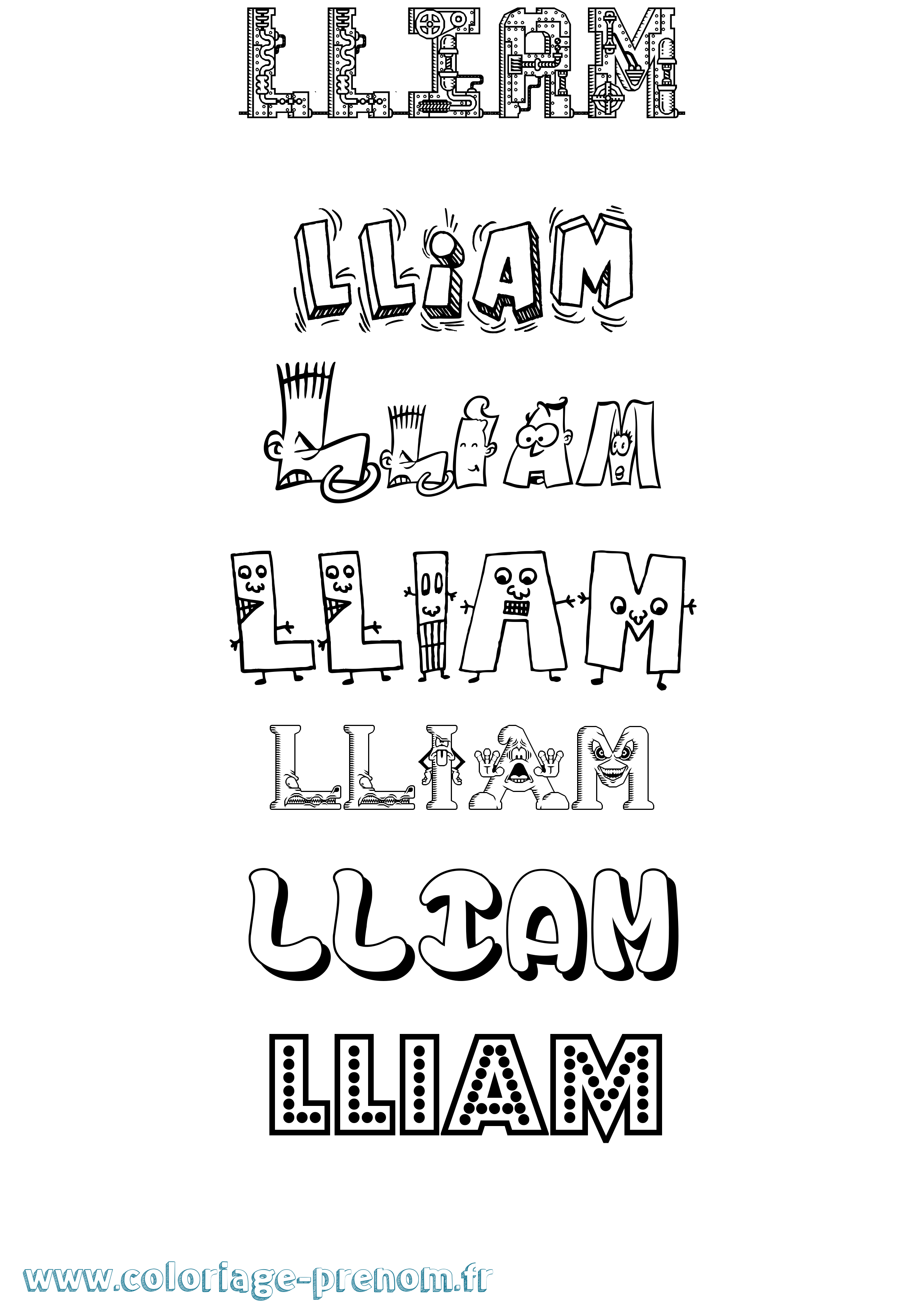 Coloriage Lliam Fun Coloriage prénom Lliam Fun