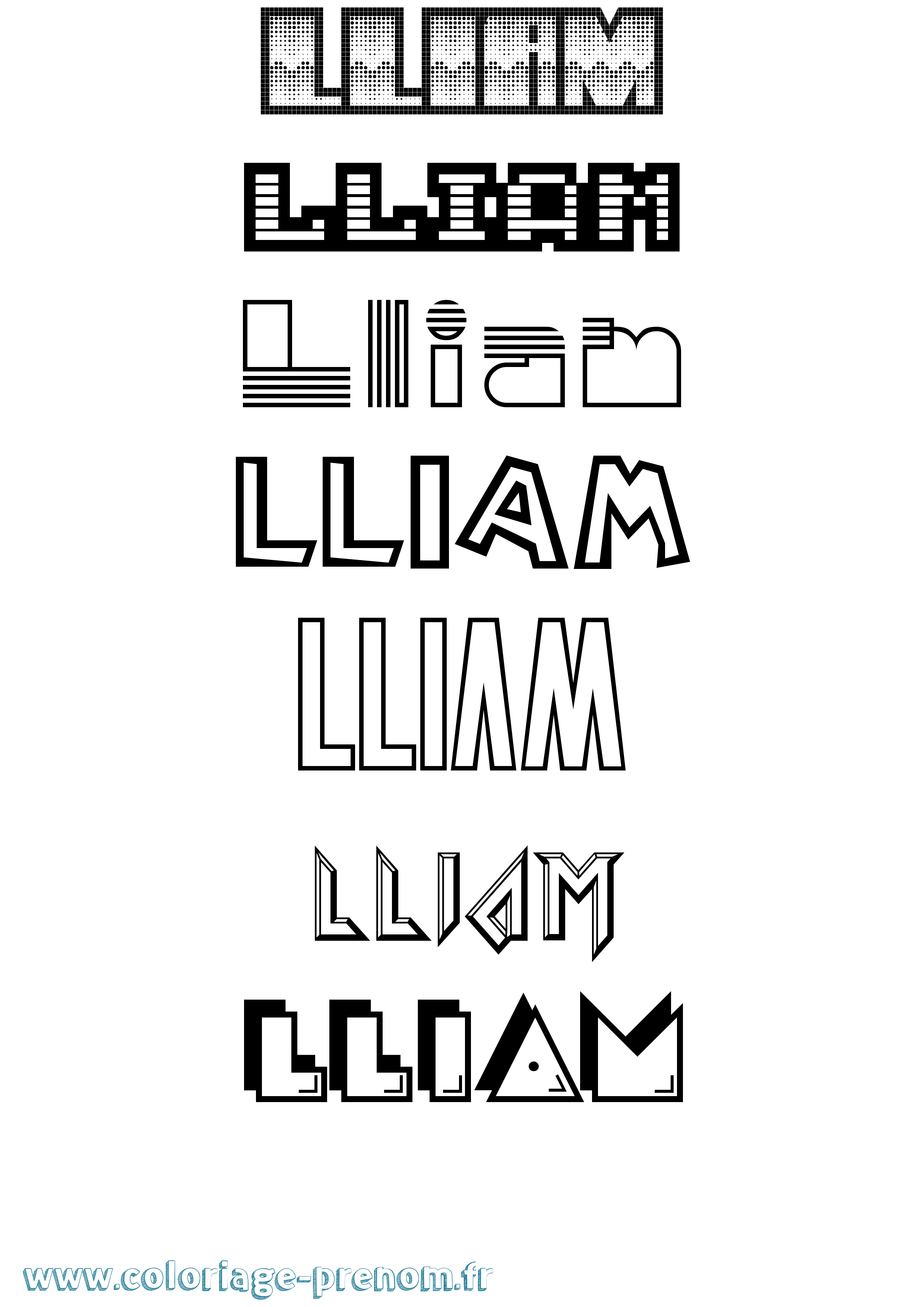Coloriage Lliam Jeux Vidéos Coloriage prénom Lliam Jeux Vidéos