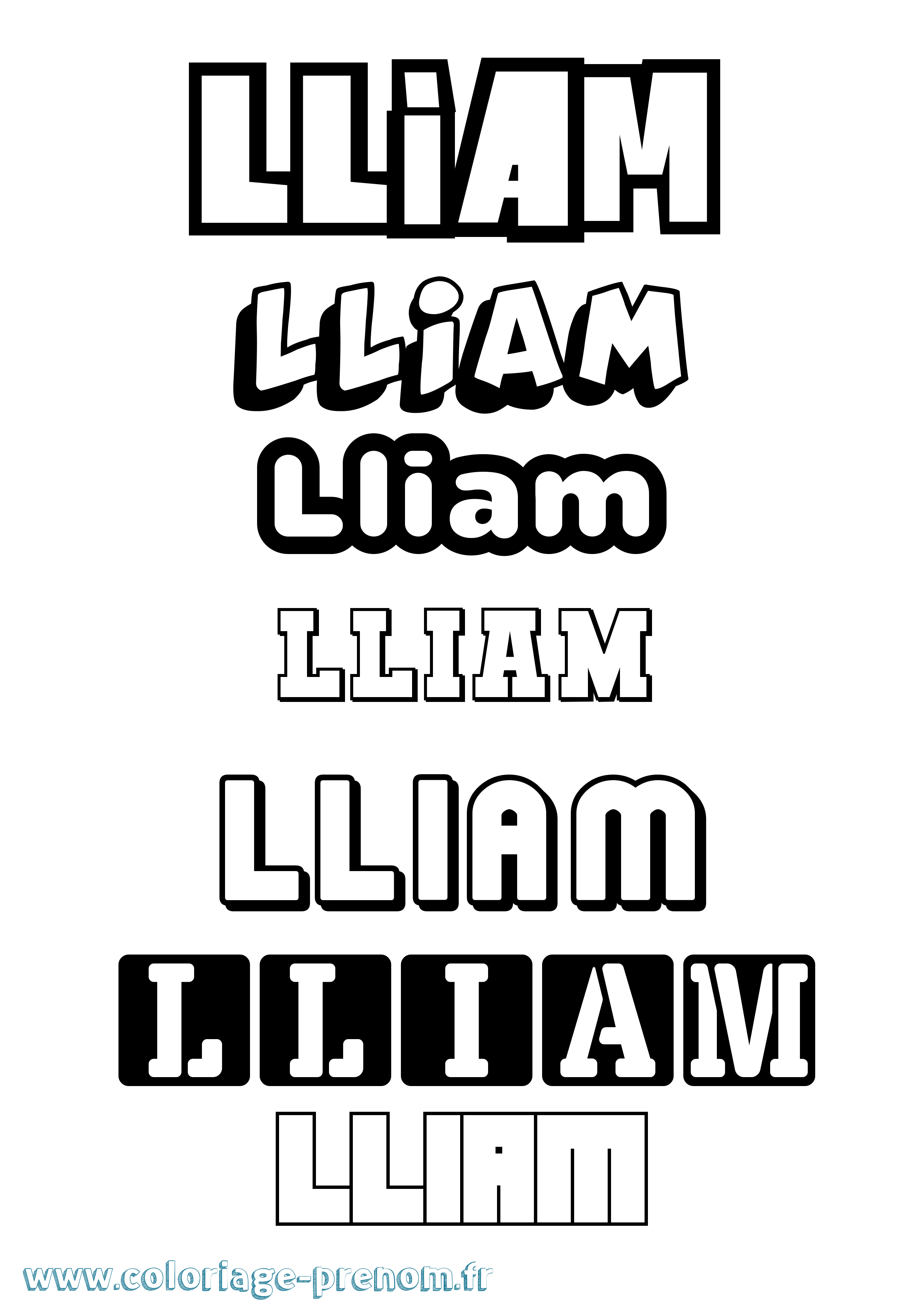 Coloriage Lliam Simple Coloriage prénom Lliam Simple