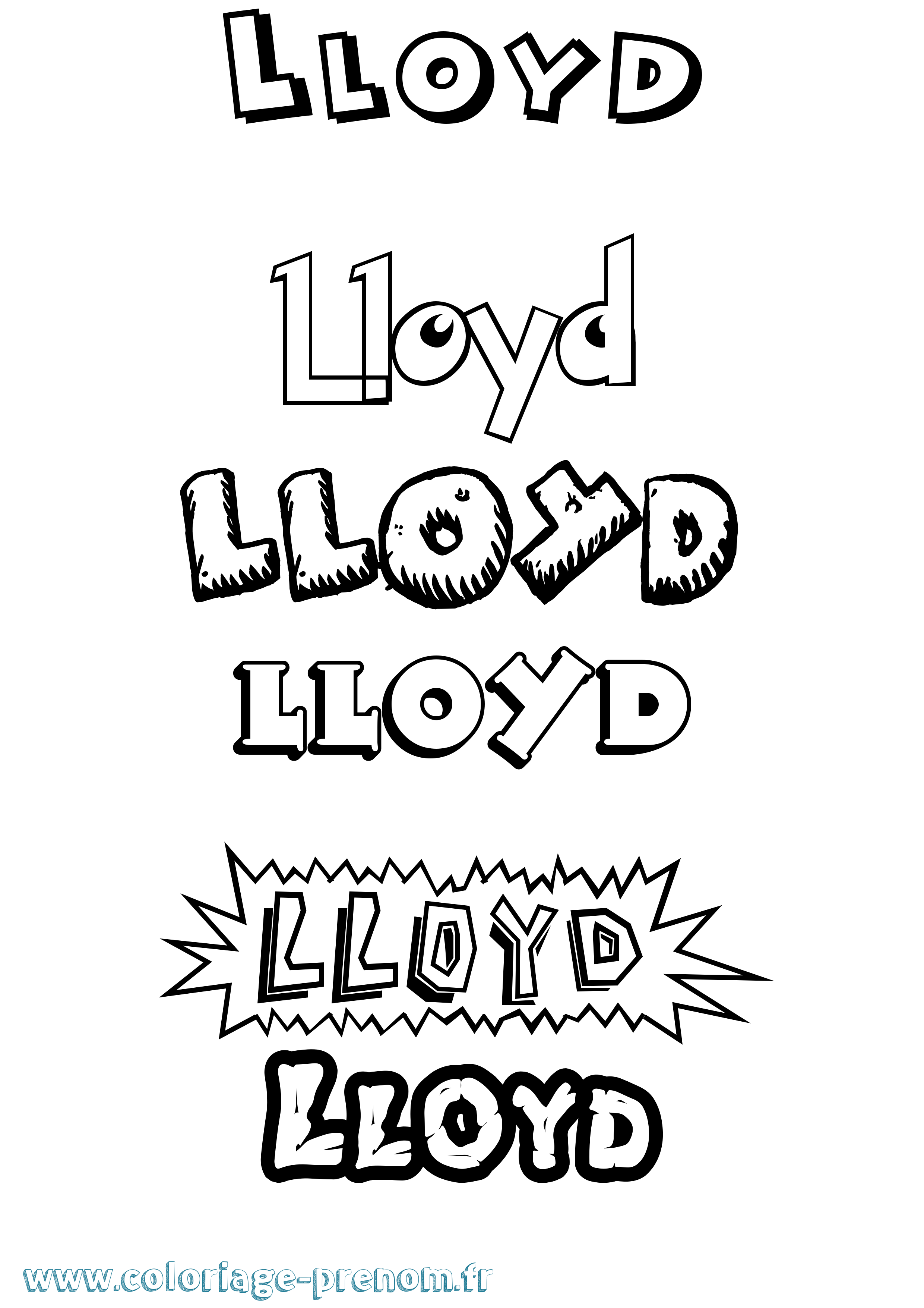 Coloriage Lloyd Dessin Animé Coloriage prénom Lloyd Dessin Animé