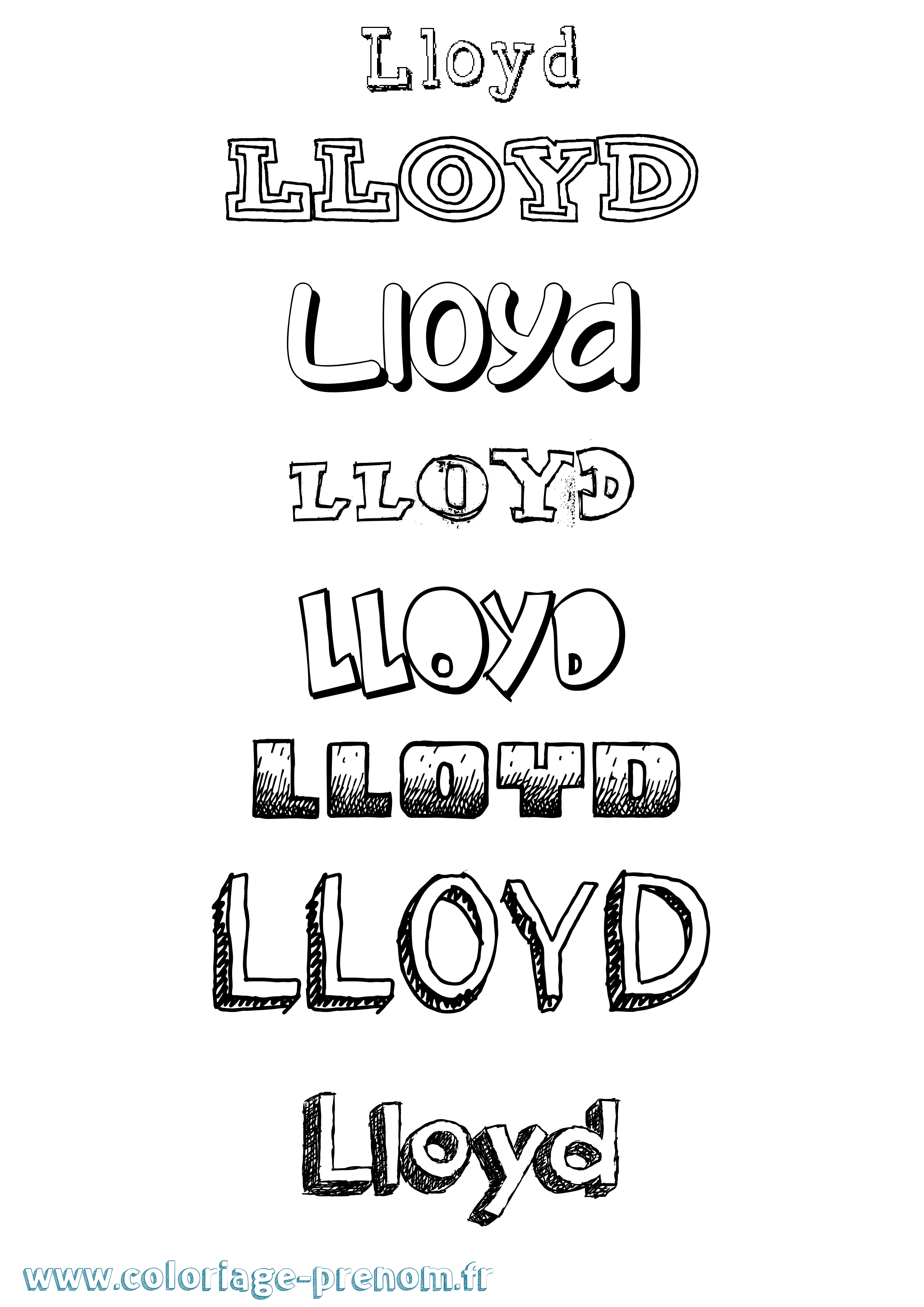 Coloriage Lloyd Dessiné Coloriage prénom Lloyd Dessiné