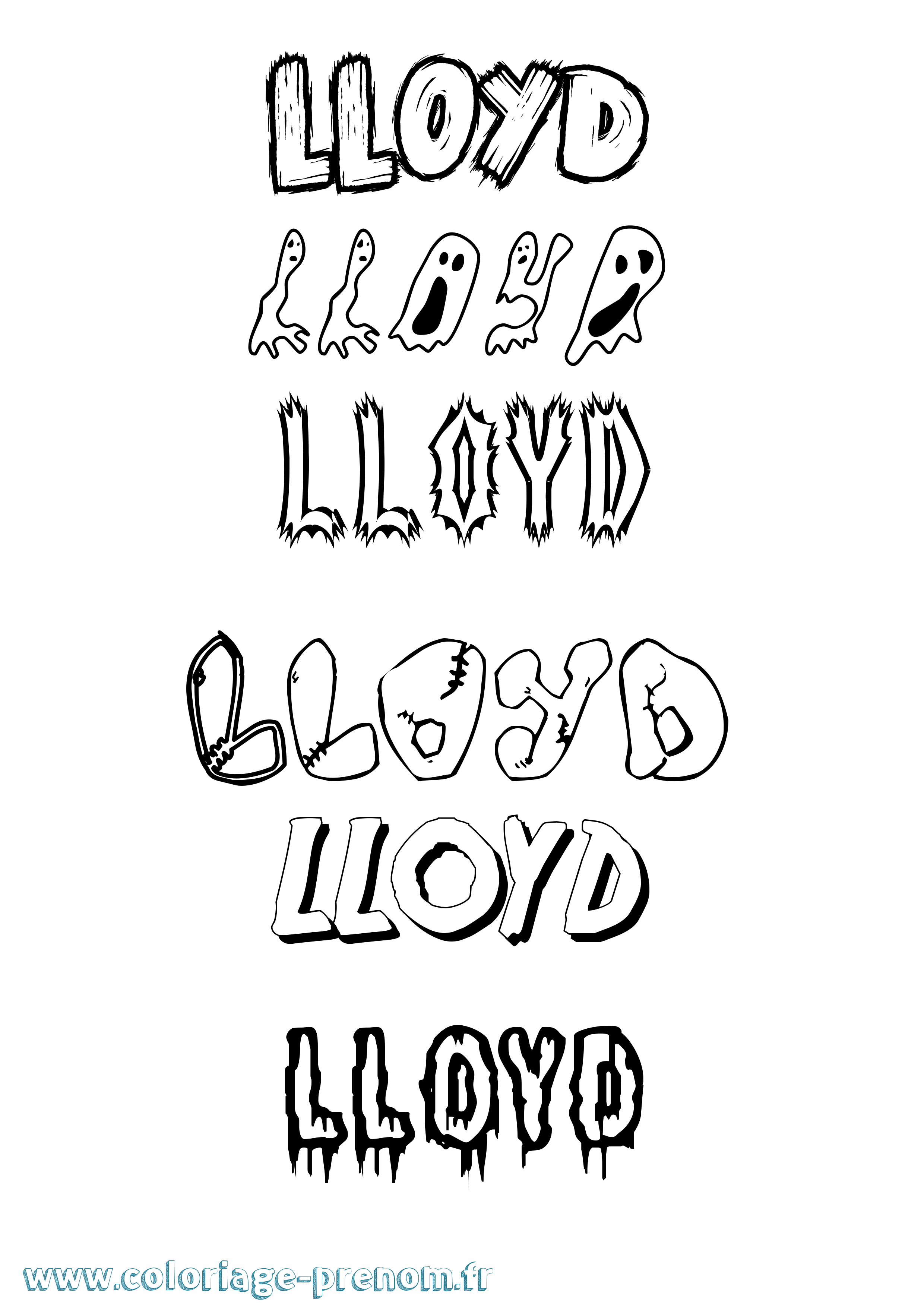 Coloriage Lloyd Frisson Coloriage prénom Lloyd Frisson