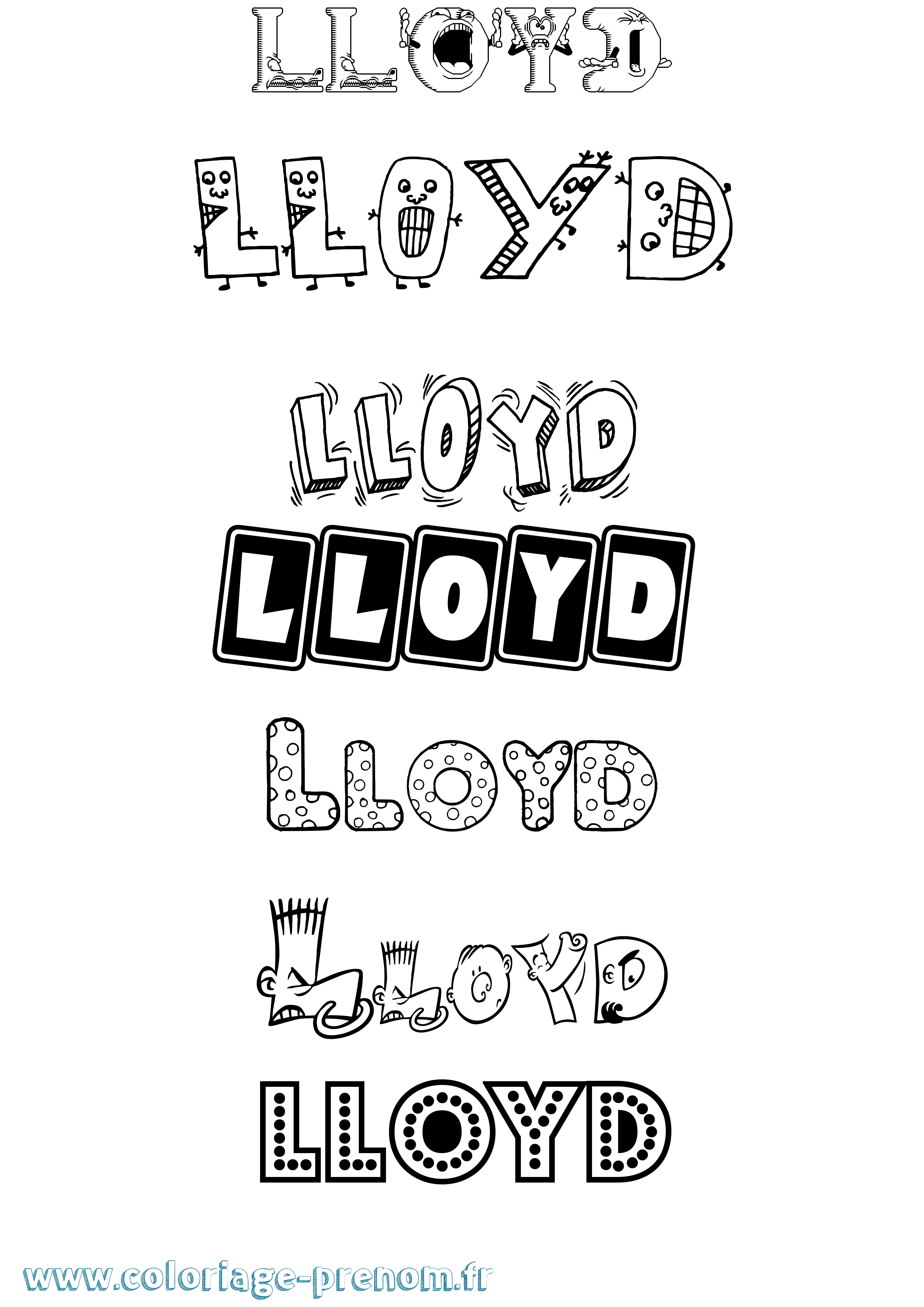 Coloriage Lloyd Fun Coloriage prénom Lloyd Fun