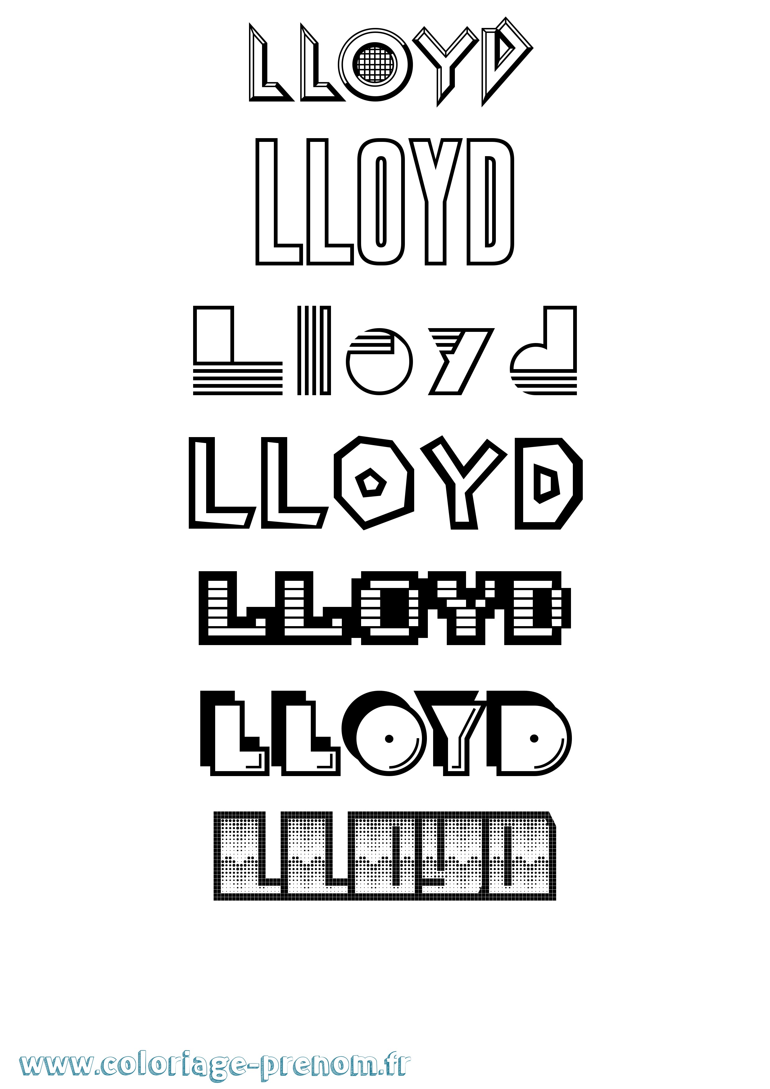 Coloriage Lloyd Jeux Vidéos Coloriage prénom Lloyd Jeux Vidéos