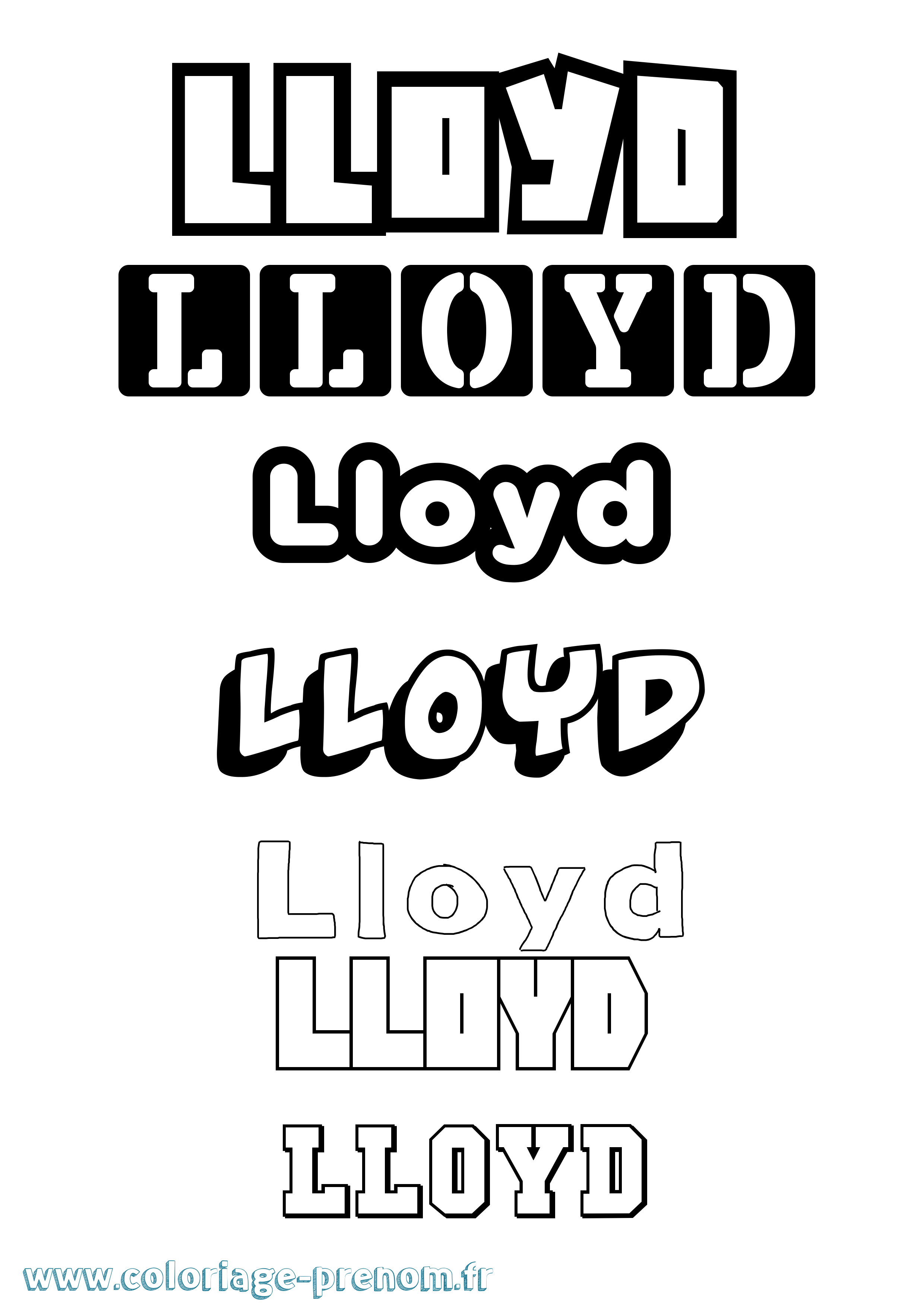 Coloriage Lloyd Simple Coloriage prénom Lloyd Simple