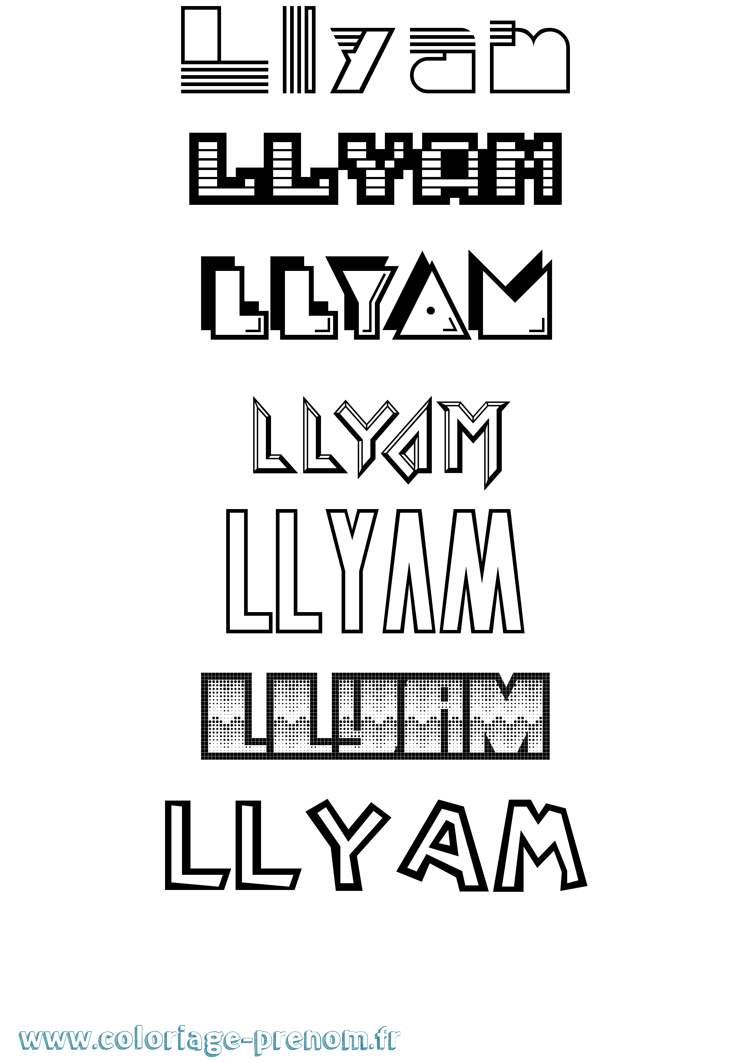 Coloriage Llyam Jeux Vidéos Coloriage prénom Llyam Jeux Vidéos