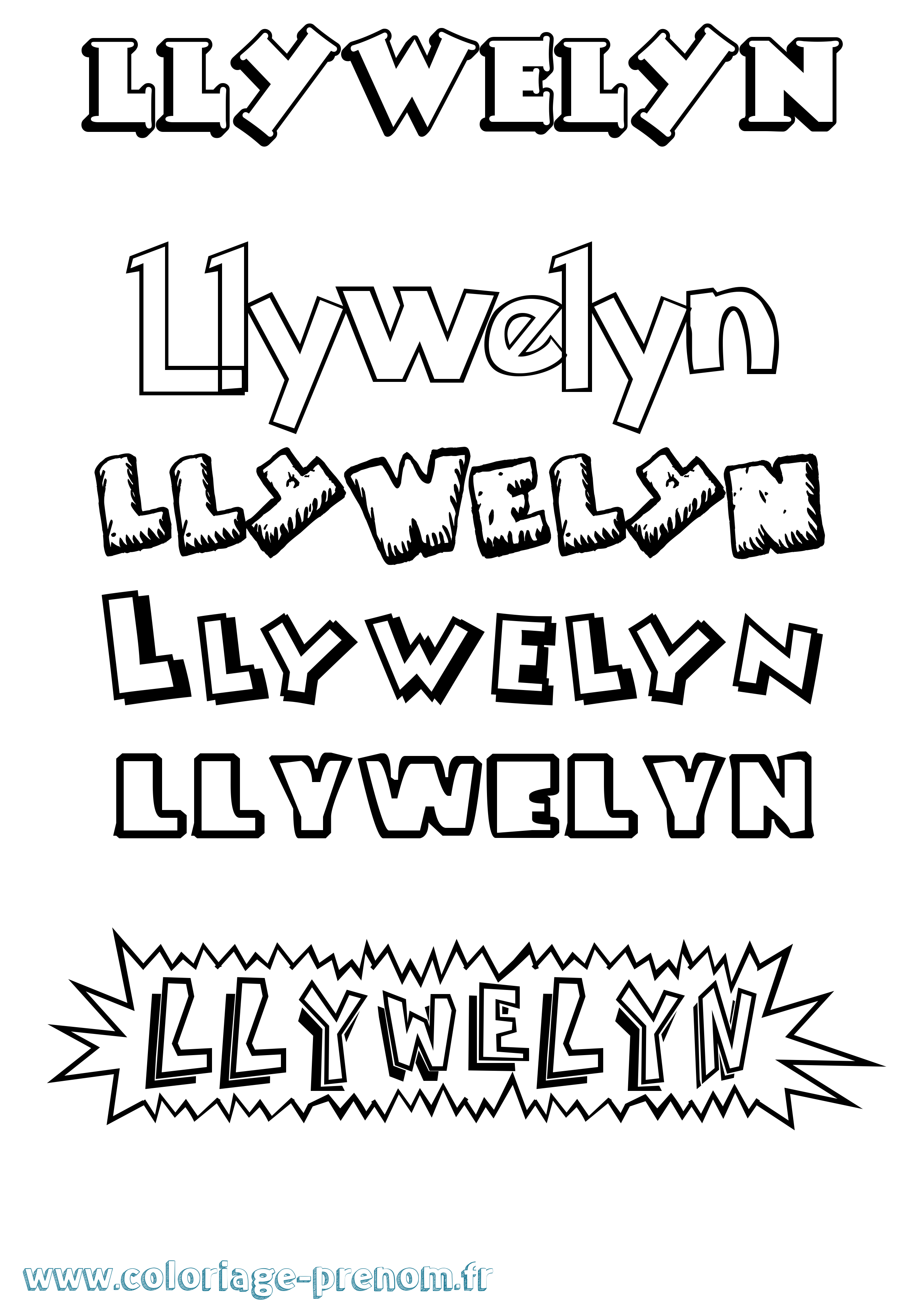 Coloriage Llywelyn Dessin Animé Coloriage prénom Llywelyn Dessin Animé
