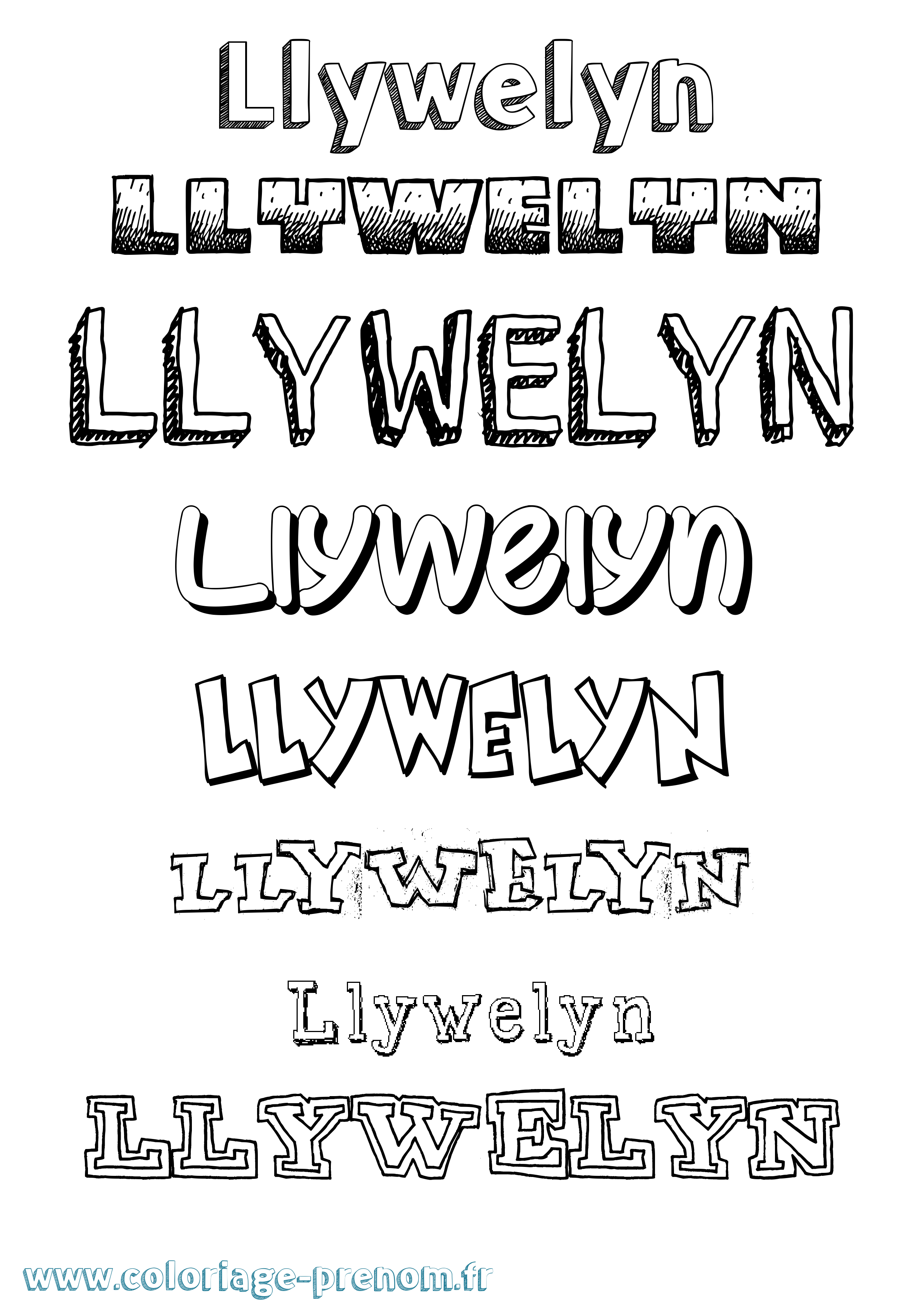 Coloriage Llywelyn Dessiné Coloriage prénom Llywelyn Dessiné