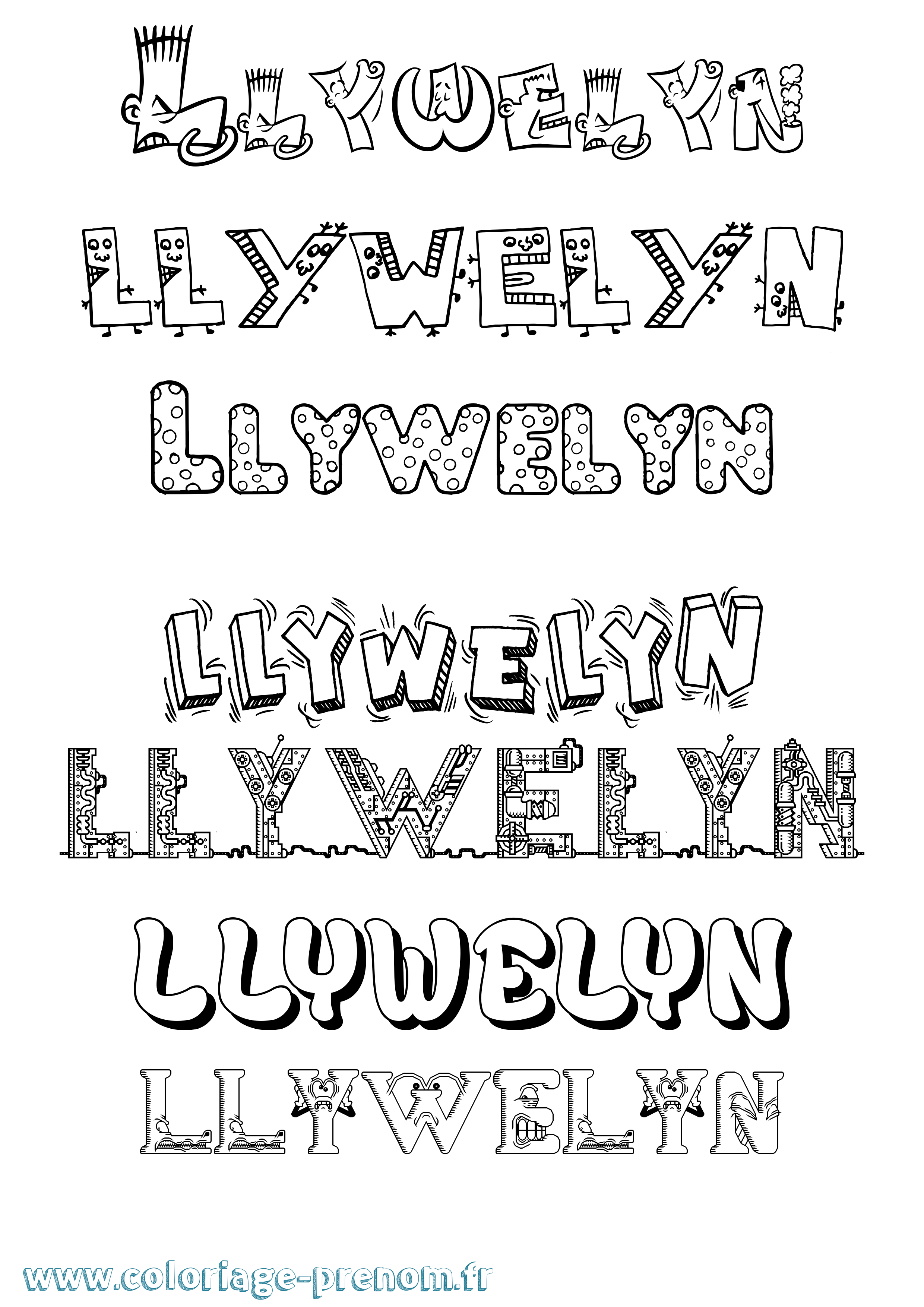 Coloriage Llywelyn Fun Coloriage prénom Llywelyn Fun