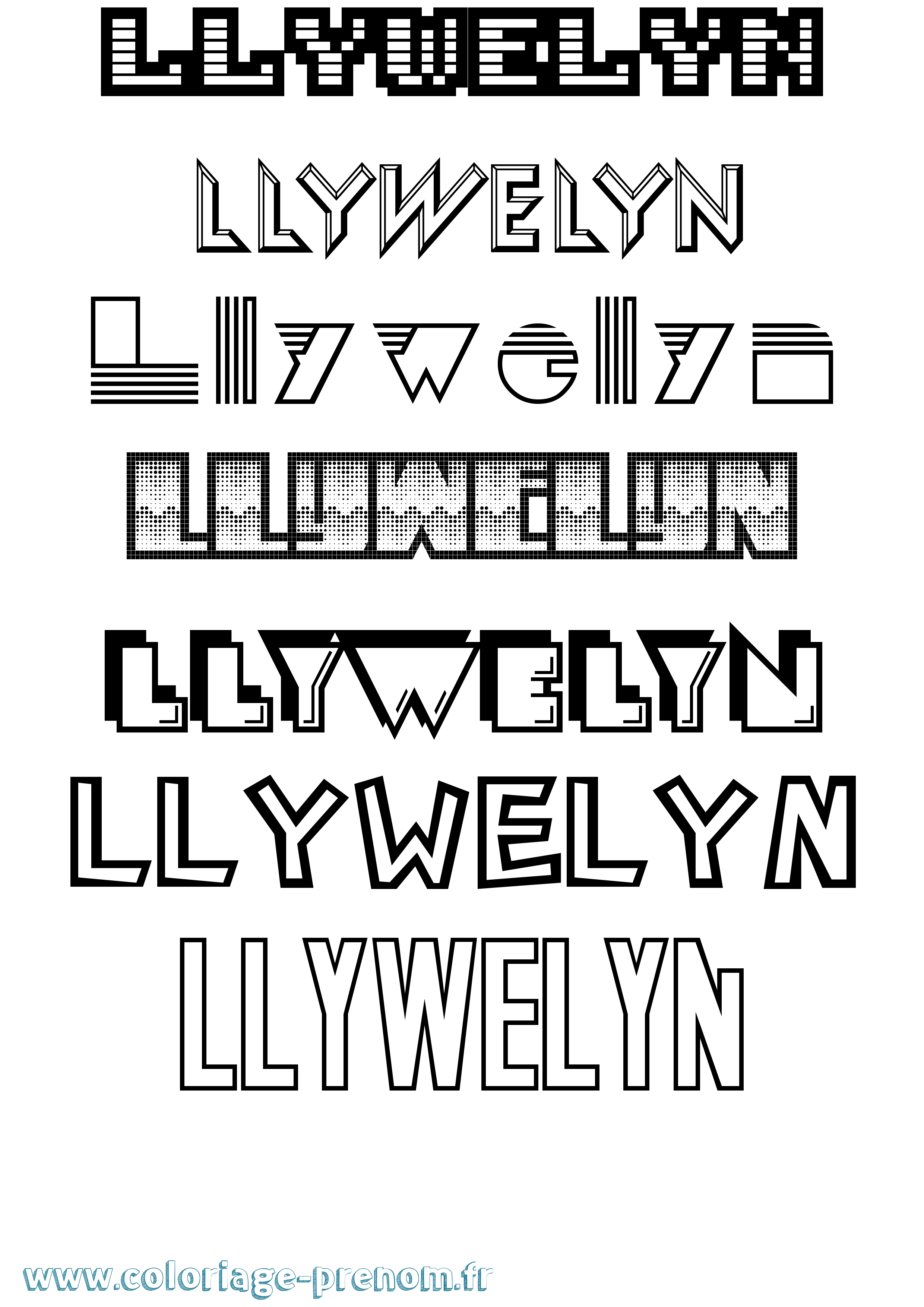 Coloriage Llywelyn Jeux Vidéos Coloriage prénom Llywelyn Jeux Vidéos