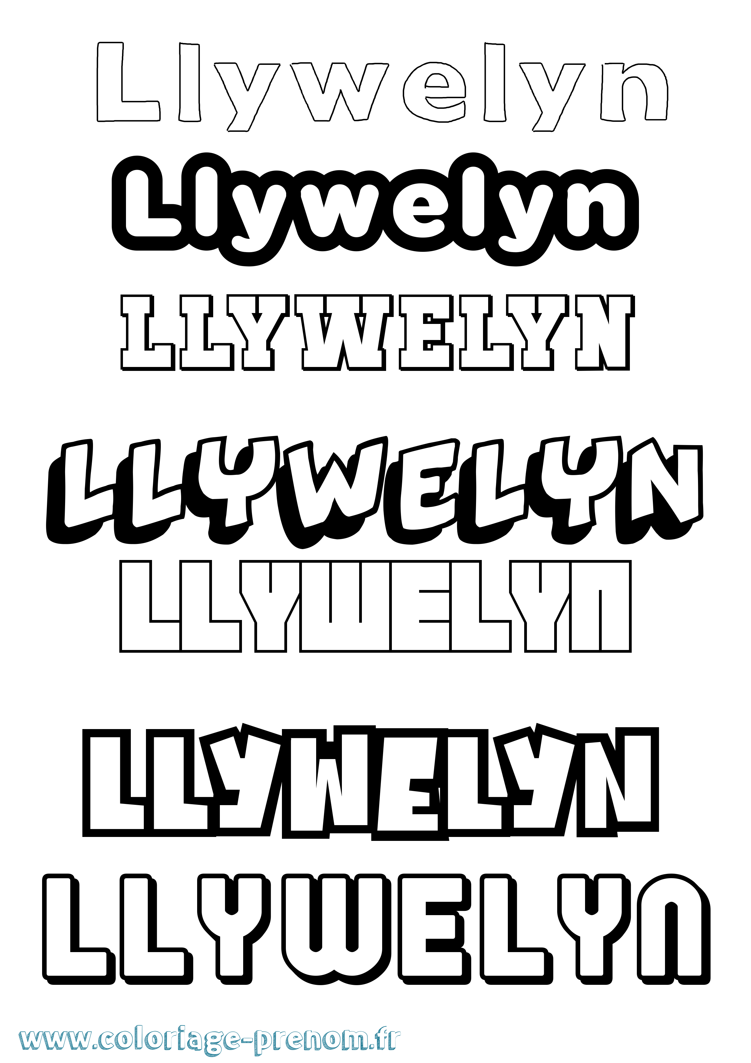 Coloriage Llywelyn Simple Coloriage prénom Llywelyn Simple