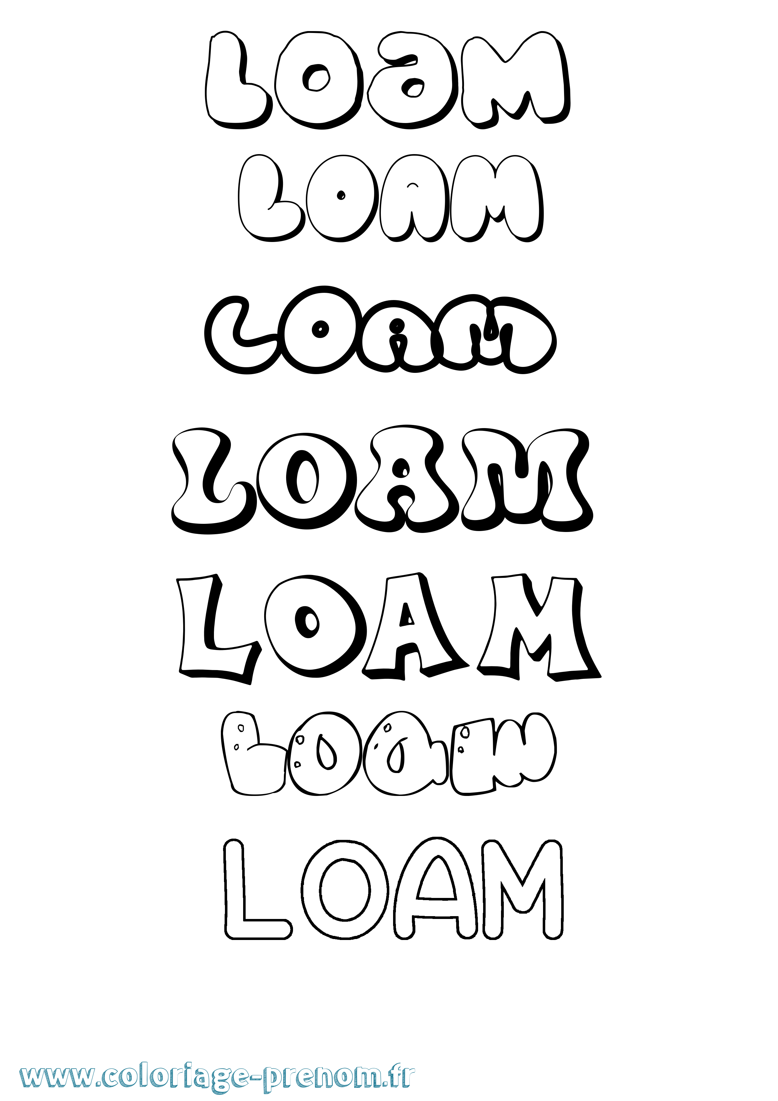 Coloriage Loam Bubble Coloriage prénom Loam Bubble