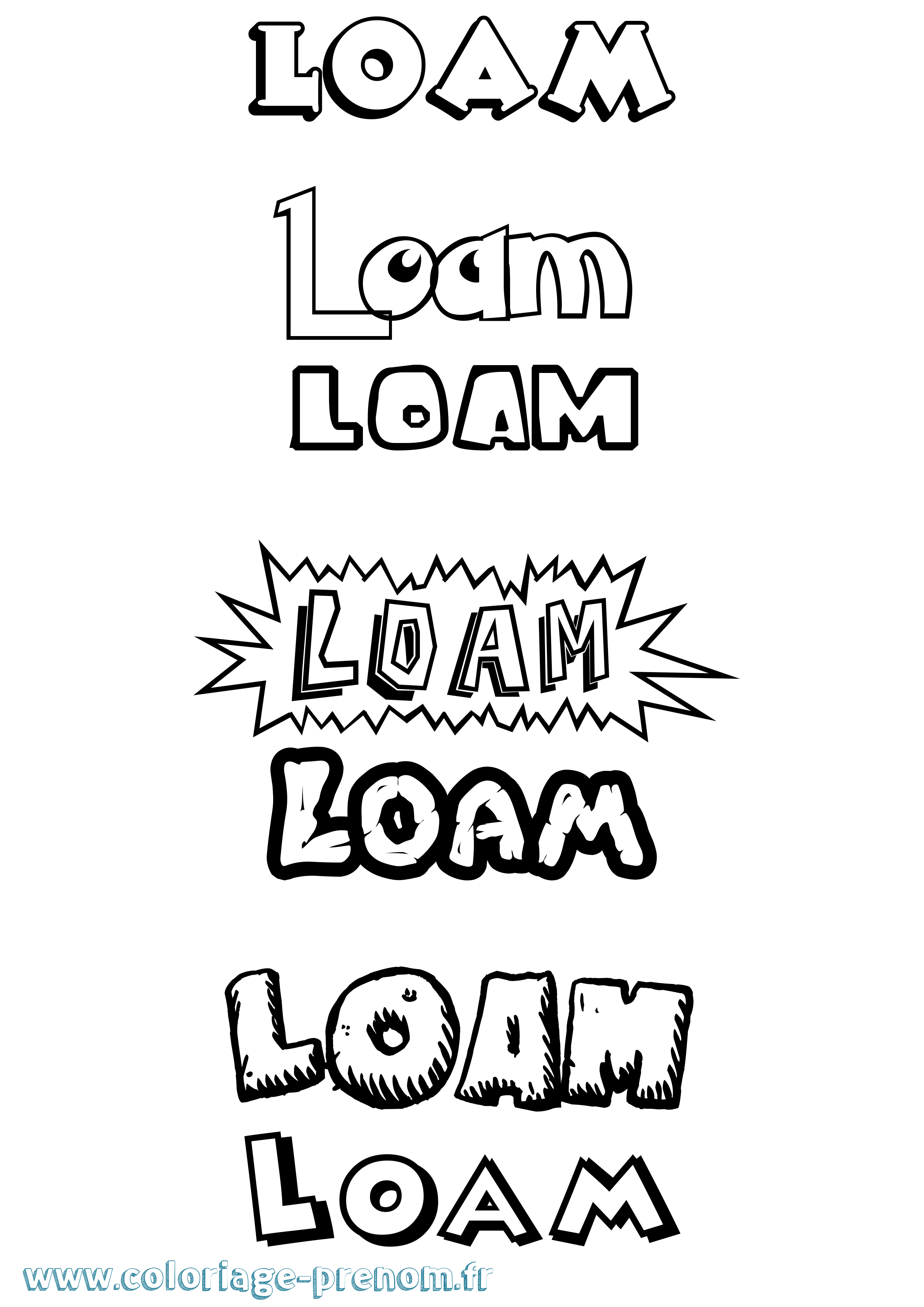 Coloriage Loam Dessin Animé Coloriage prénom Loam Dessin Animé