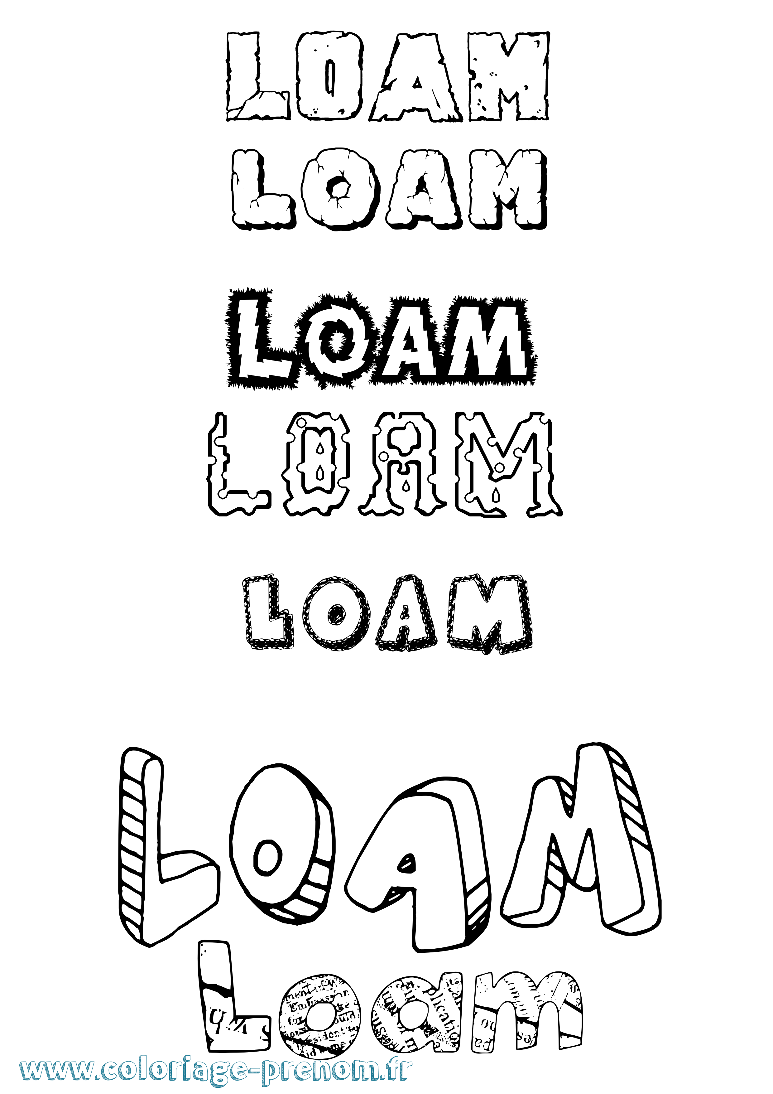 Coloriage Loam Destructuré Coloriage prénom Loam Destructuré