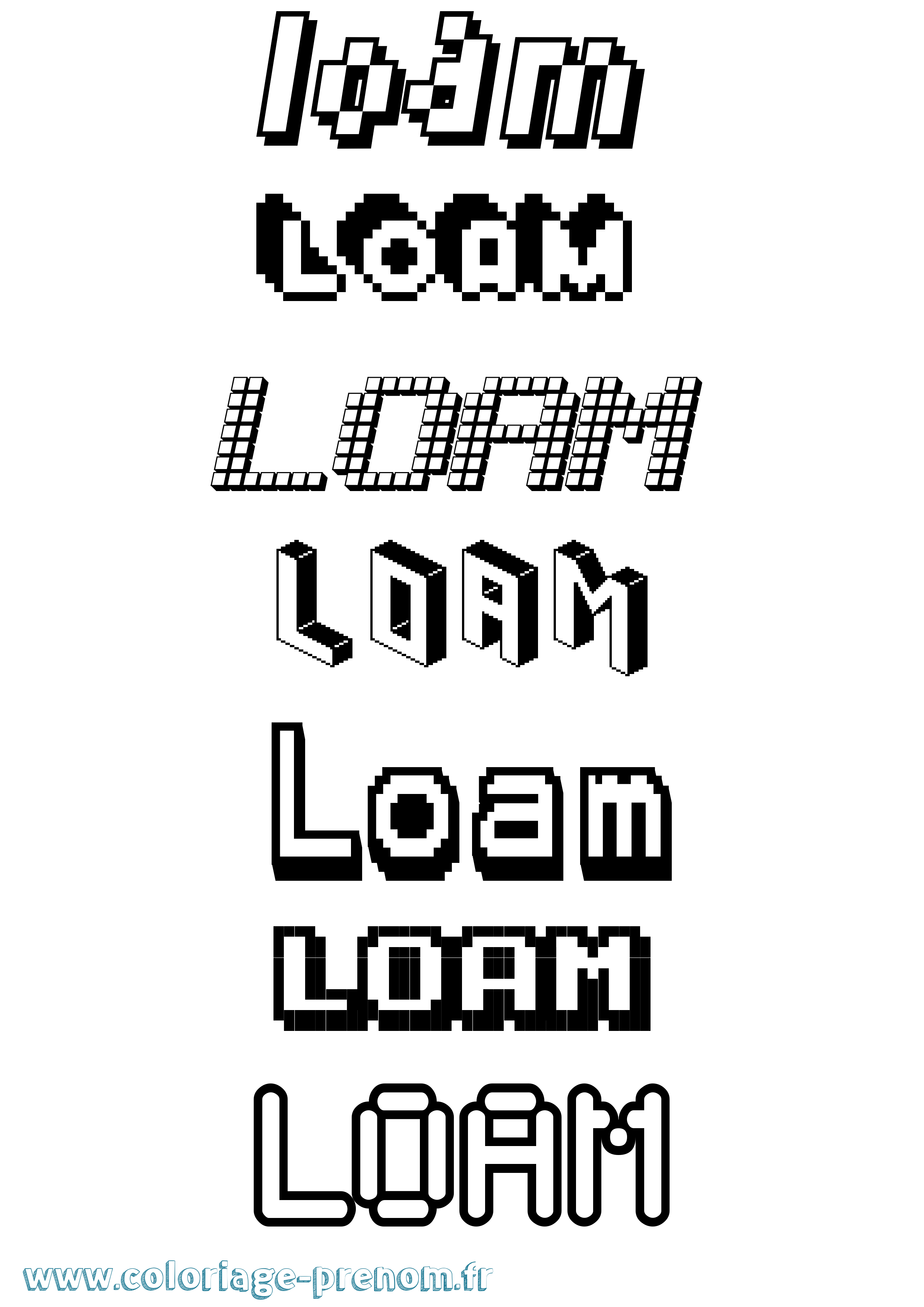 Coloriage Loam Pixel Coloriage prénom Loam Pixel