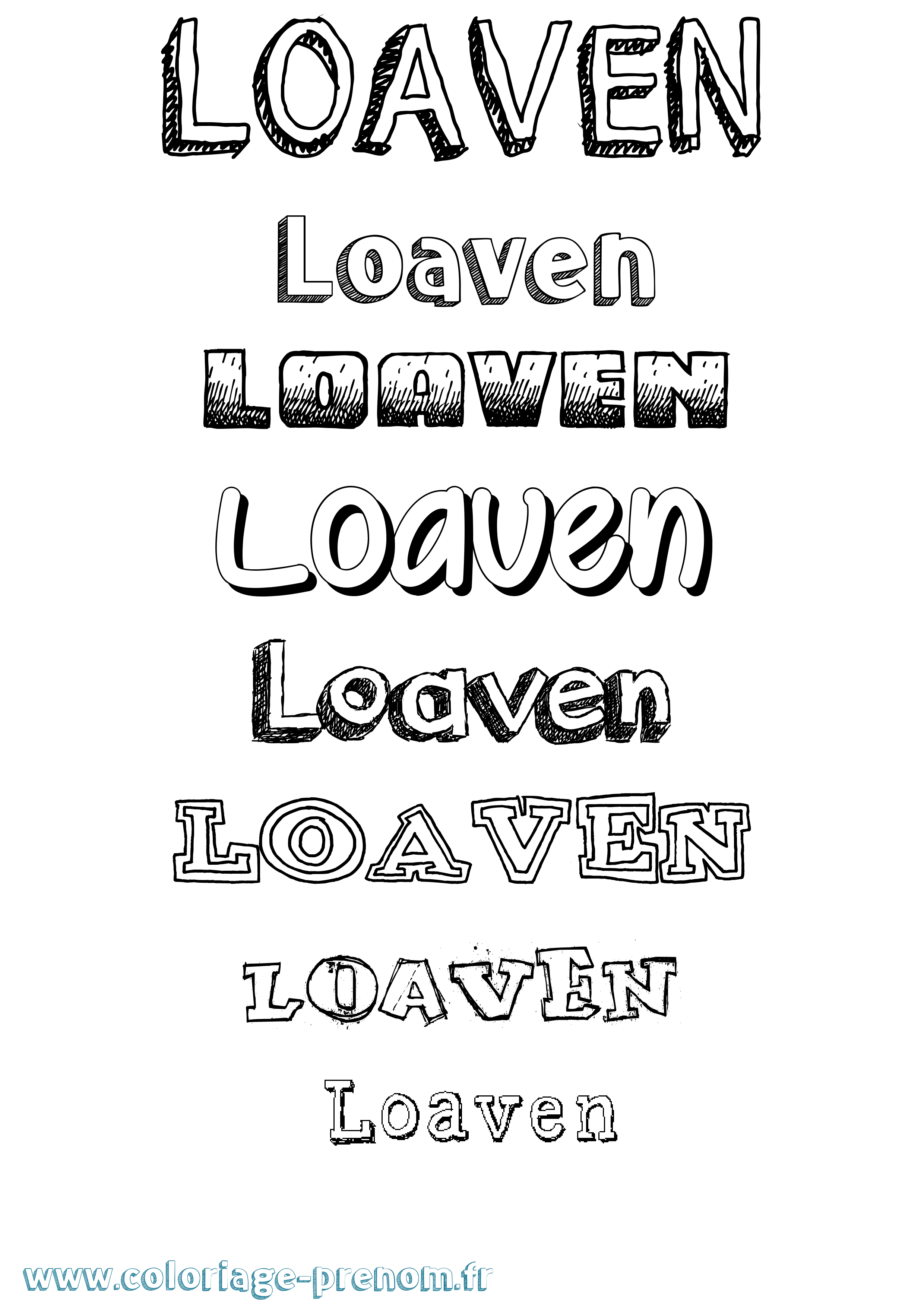 Coloriage Loaven Dessiné Coloriage prénom Loaven Dessiné