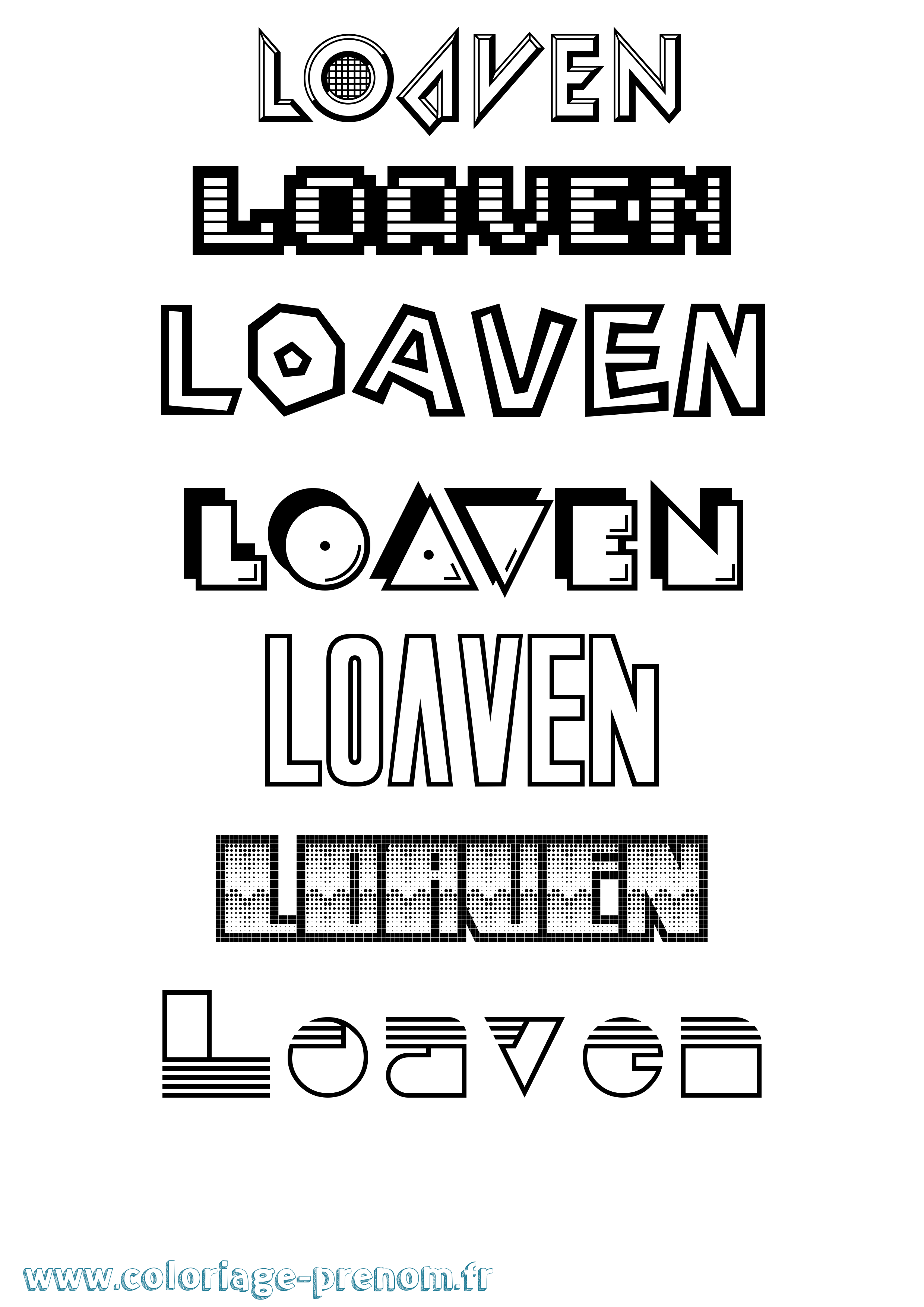 Coloriage Loaven Jeux Vidéos Coloriage prénom Loaven Jeux Vidéos