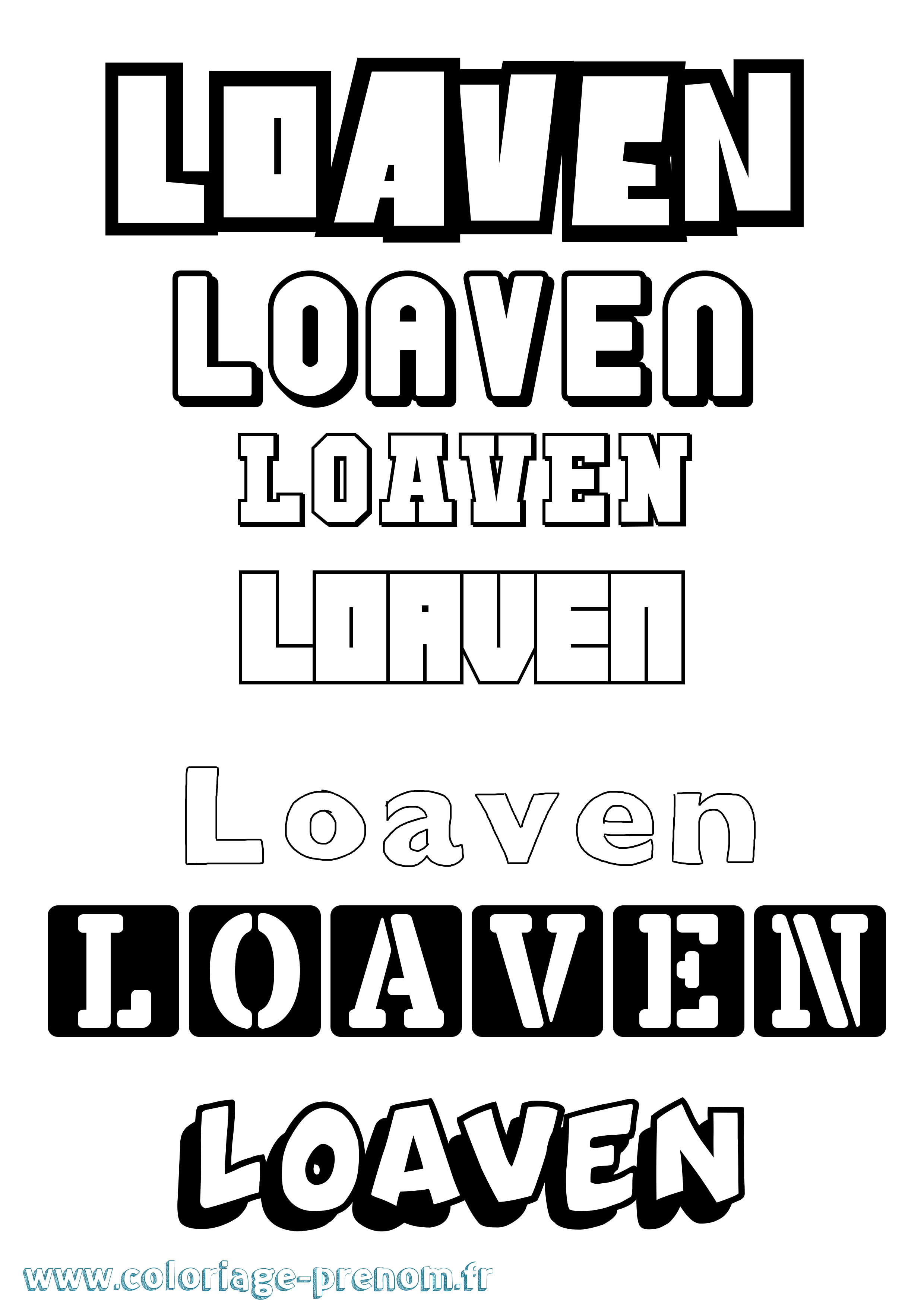 Coloriage Loaven Simple Coloriage prénom Loaven Simple