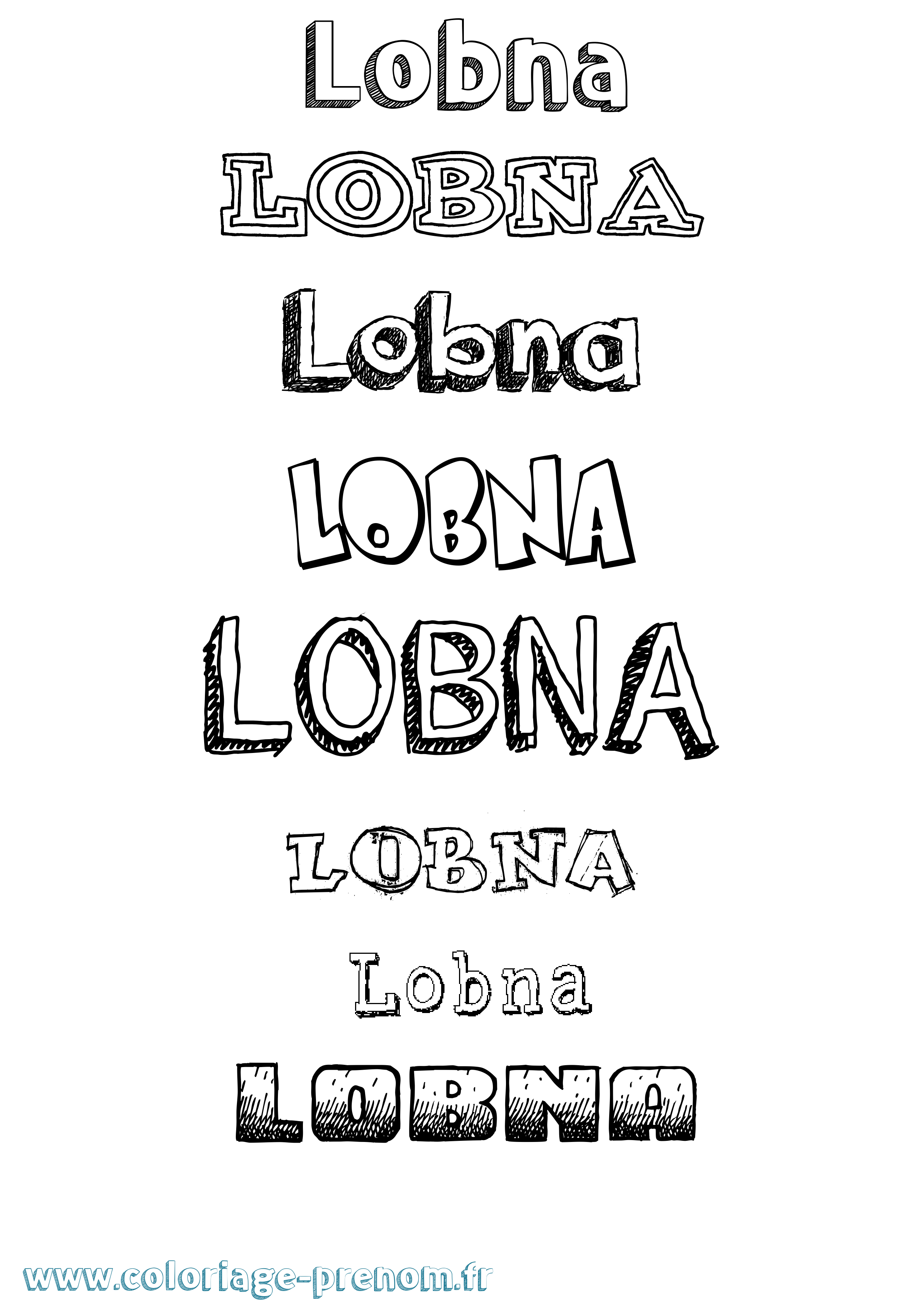 Coloriage Lobna Dessiné Coloriage prénom Lobna Dessiné