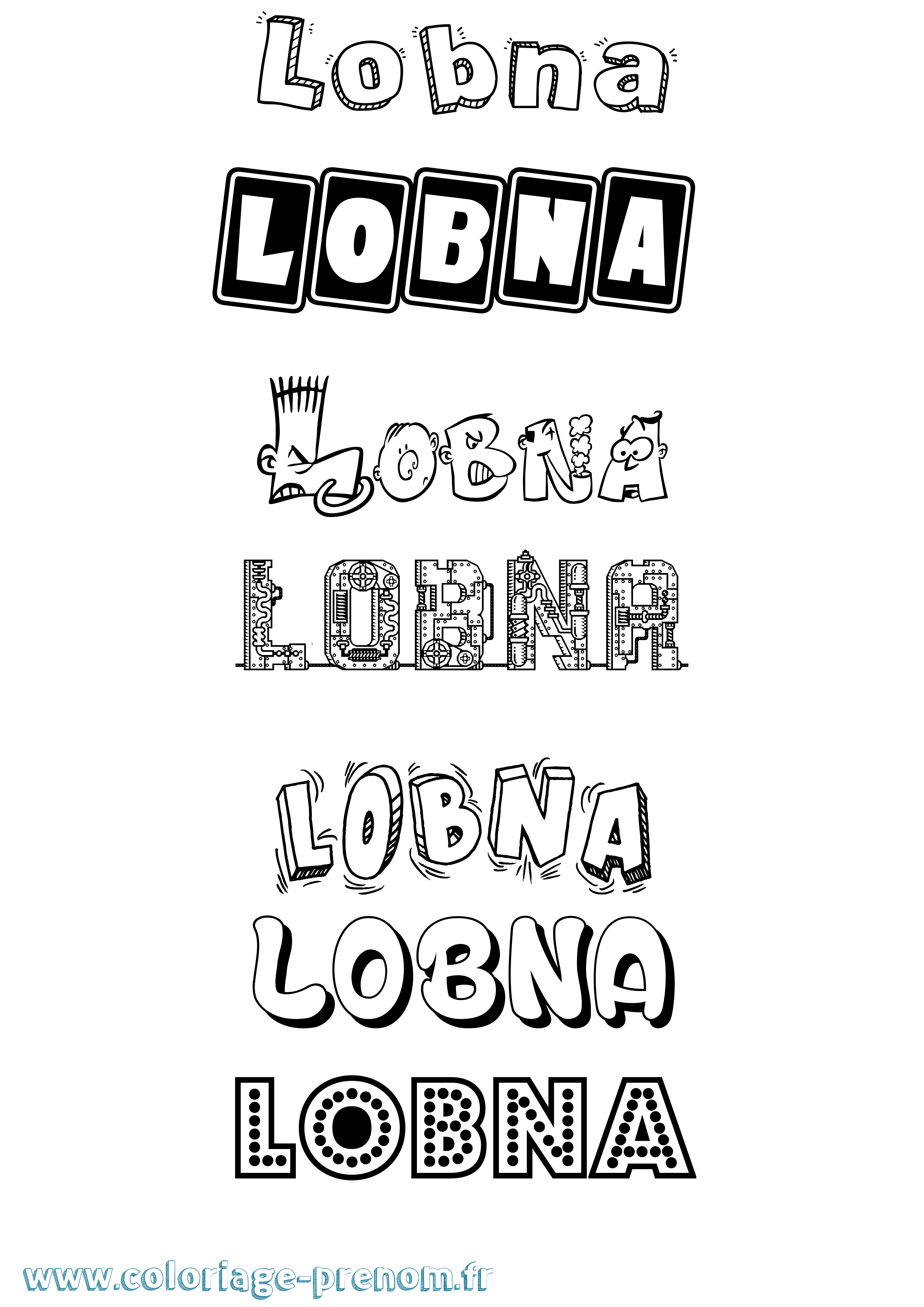 Coloriage Lobna Fun Coloriage prénom Lobna Fun