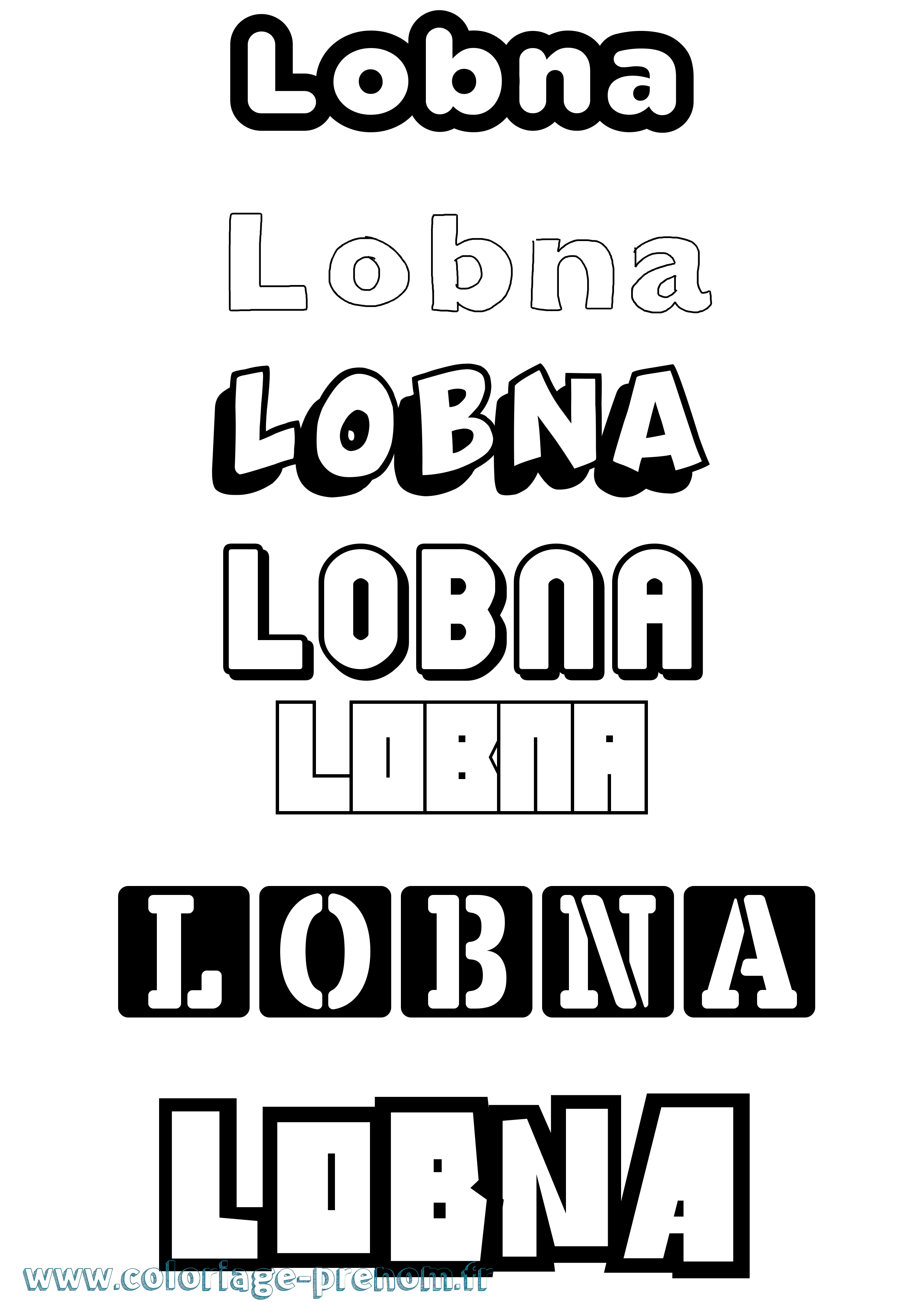 Coloriage Lobna Simple Coloriage prénom Lobna Simple