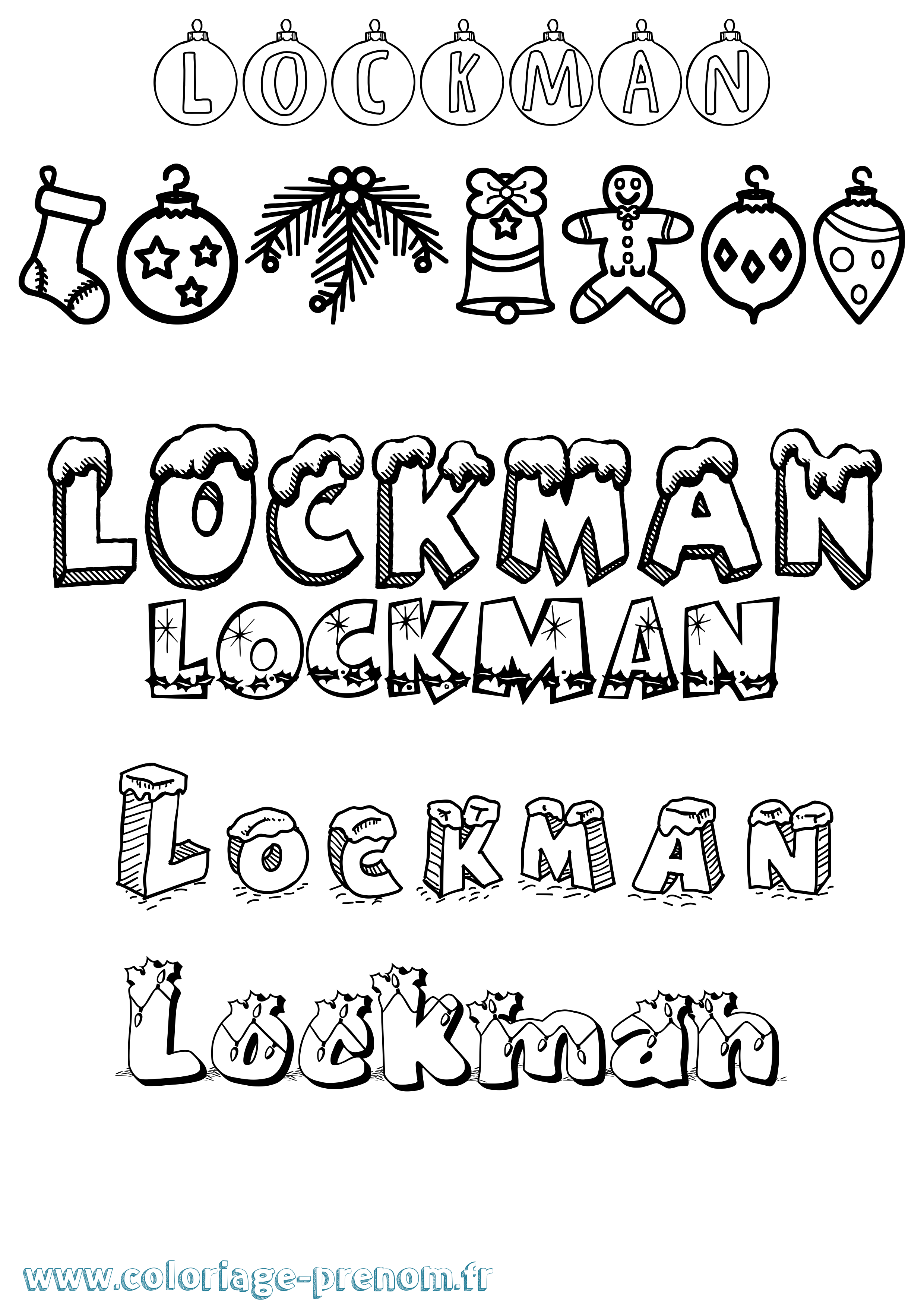 Coloriage Lockman Noël Coloriage prénom Lockman Noël