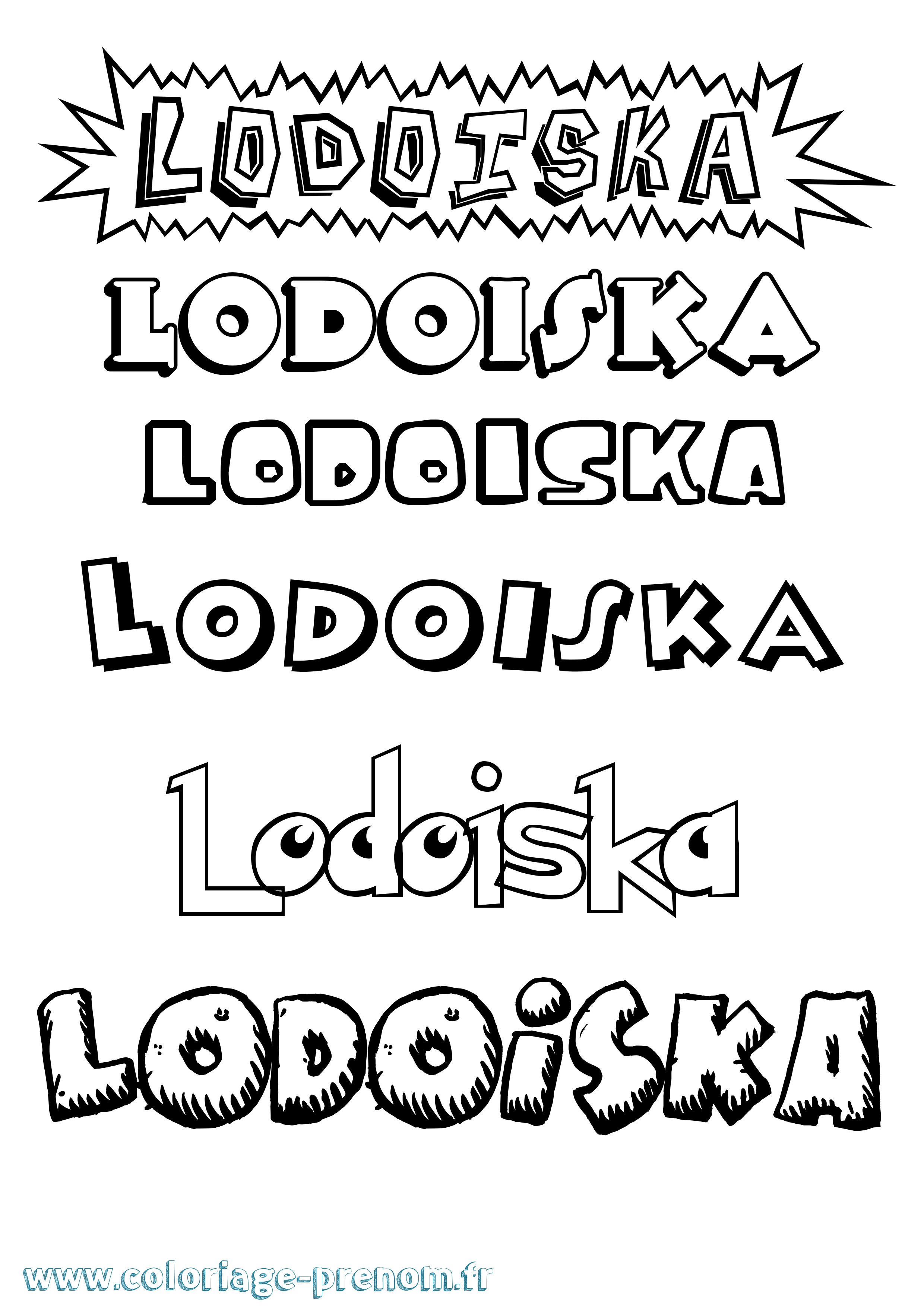Coloriage Lodoiska Dessin Animé Coloriage prénom Lodoiska Dessin Animé