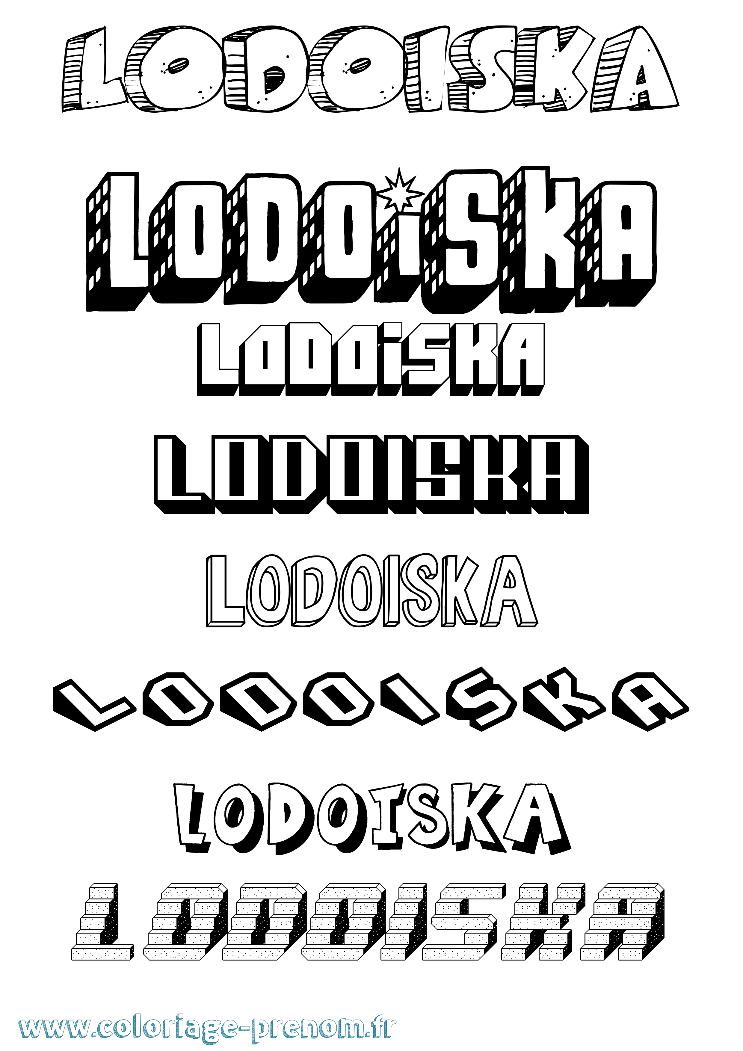 Coloriage Lodoiska Effet 3D Coloriage prénom Lodoiska Effet 3D