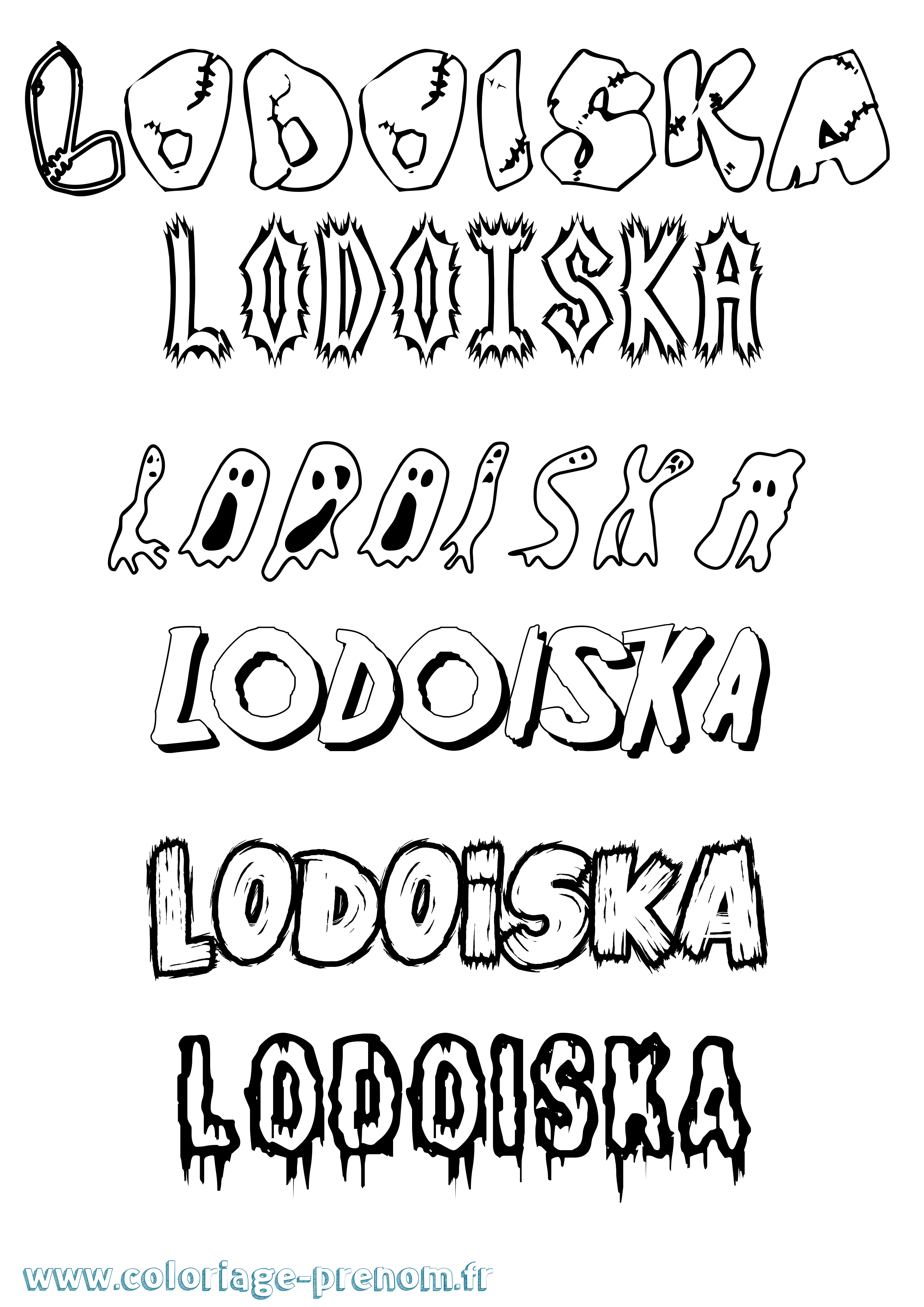 Coloriage Lodoiska Frisson Coloriage prénom Lodoiska Frisson