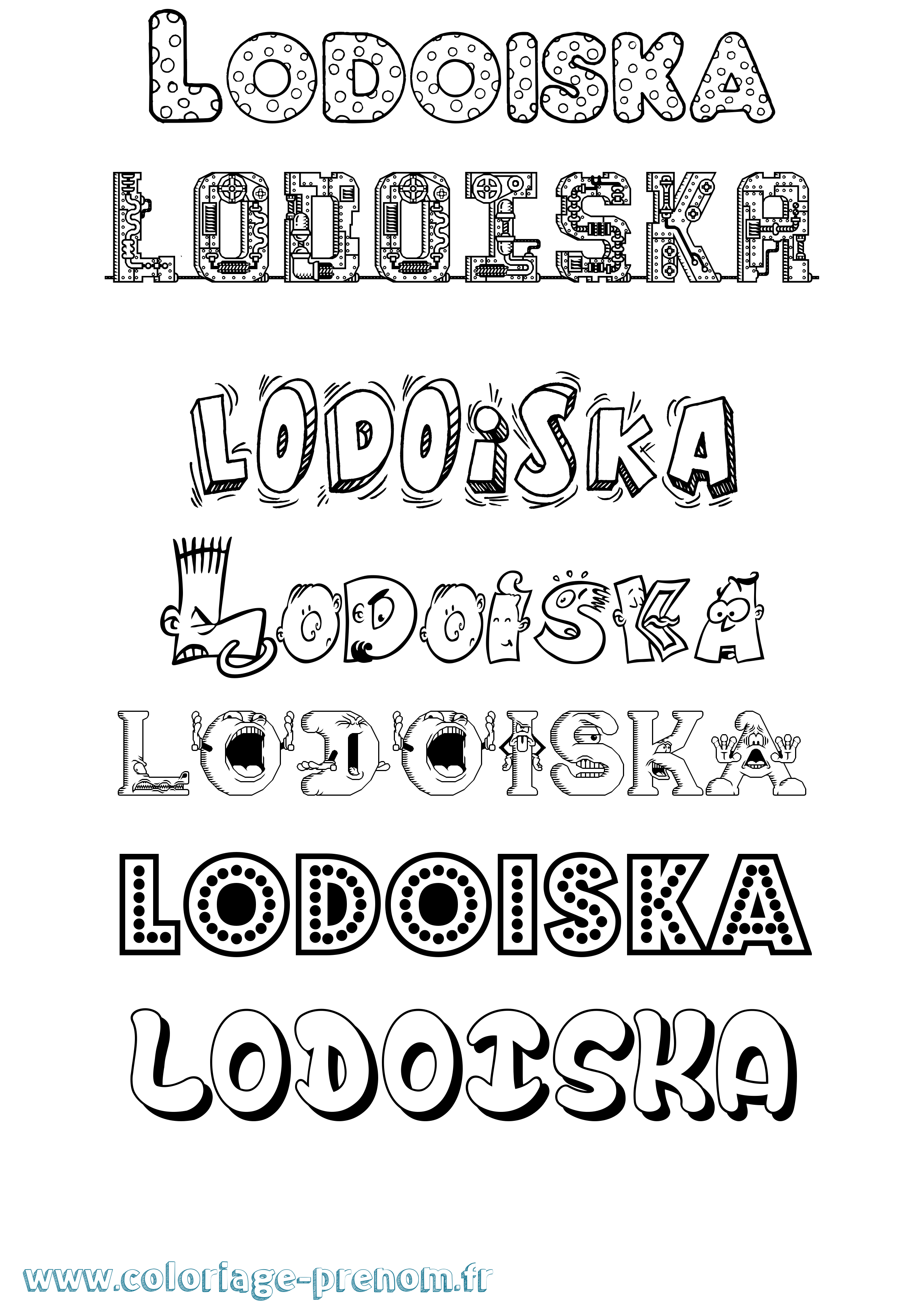 Coloriage Lodoiska Fun Coloriage prénom Lodoiska Fun