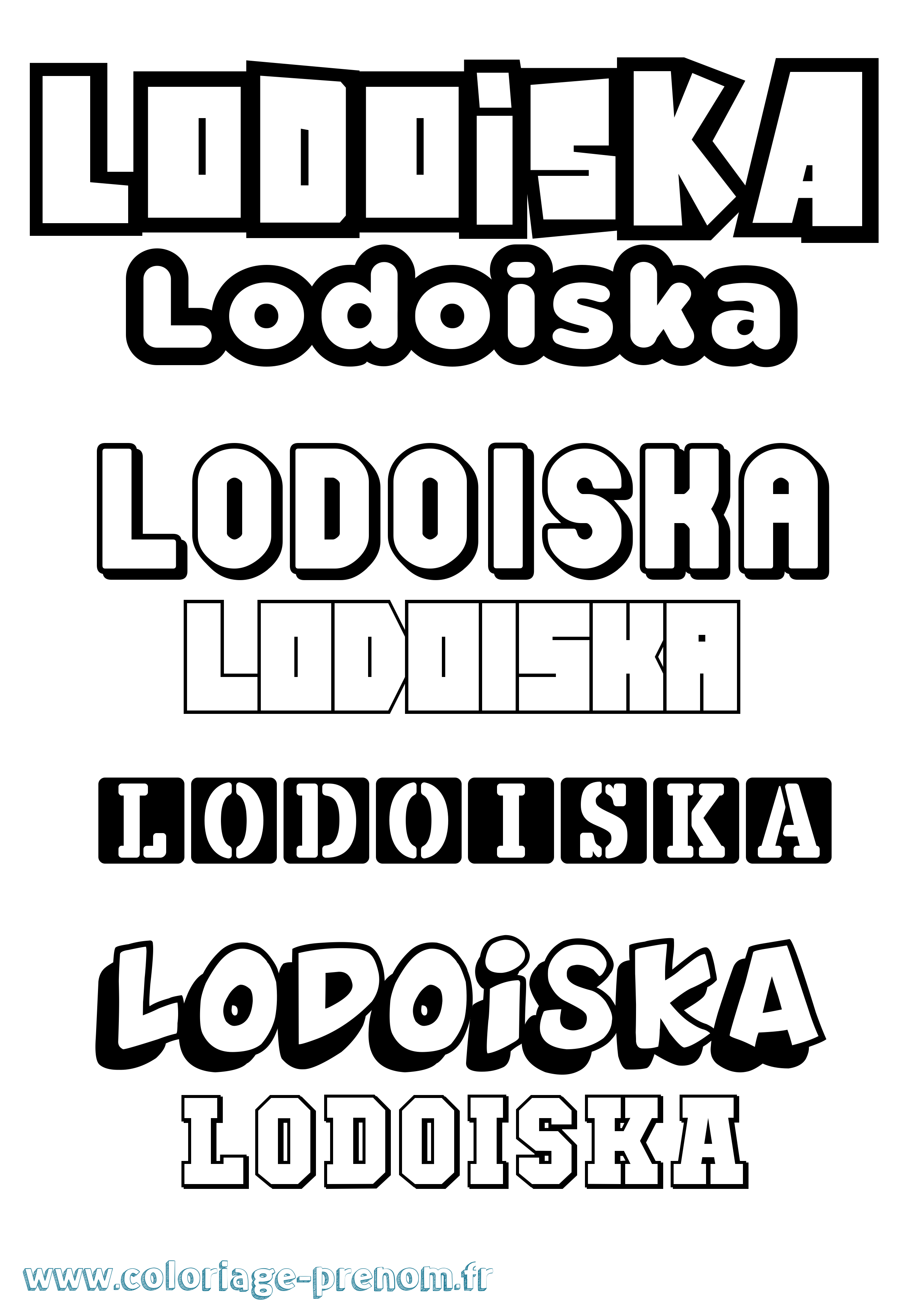 Coloriage Lodoiska Simple Coloriage prénom Lodoiska Simple
